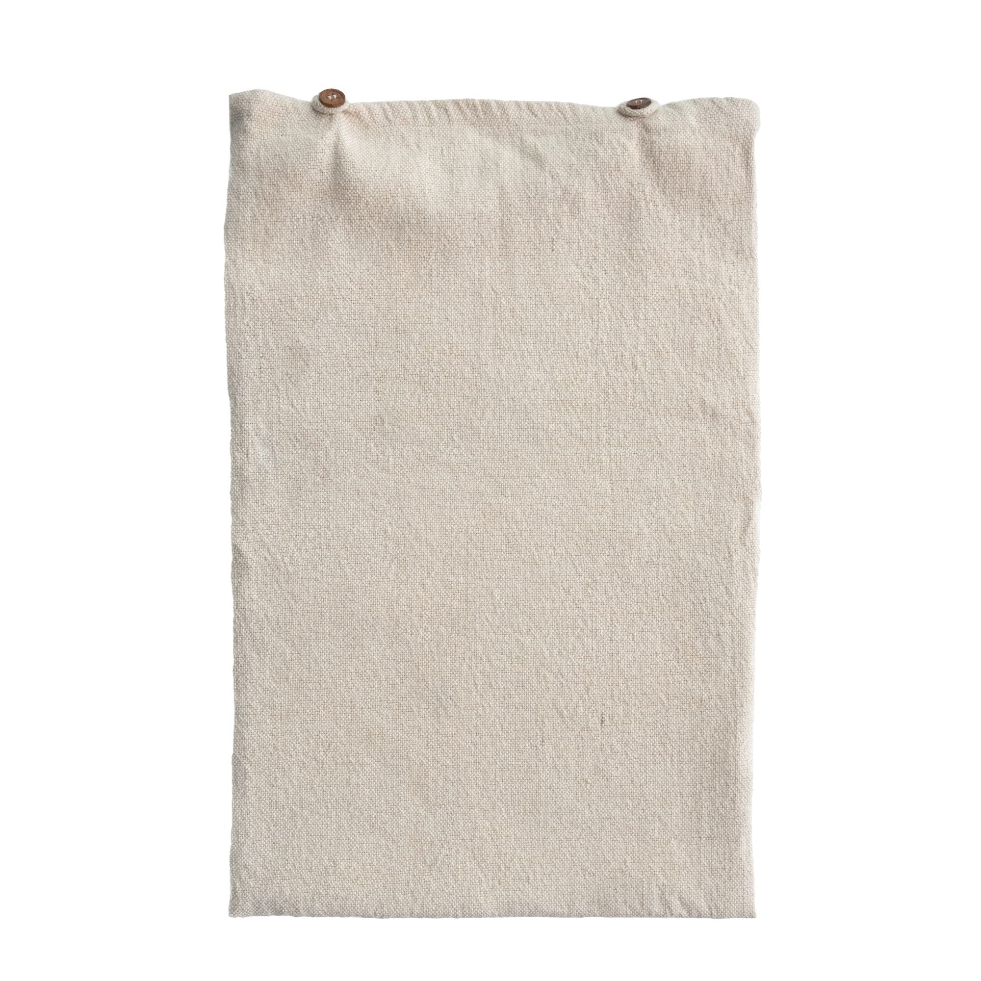 Creative Co-Op Woven Jute and Cotton Dish Insert and 2 Coconut Shell Buttons, Natural Drying Mats, 26" L x 18" W x 0" H