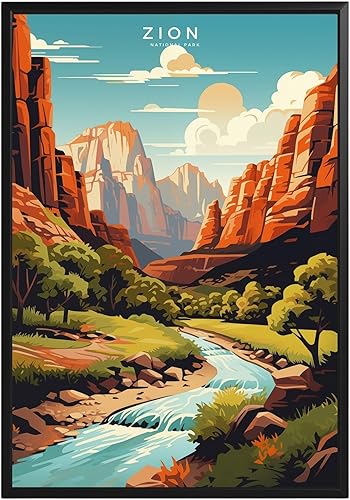 Miniatura 46 de Póster del parque nacional Haleakala, arte abstracto de la pared, arte de pared de paisaje natural retro, impresiones artísticas de pared para