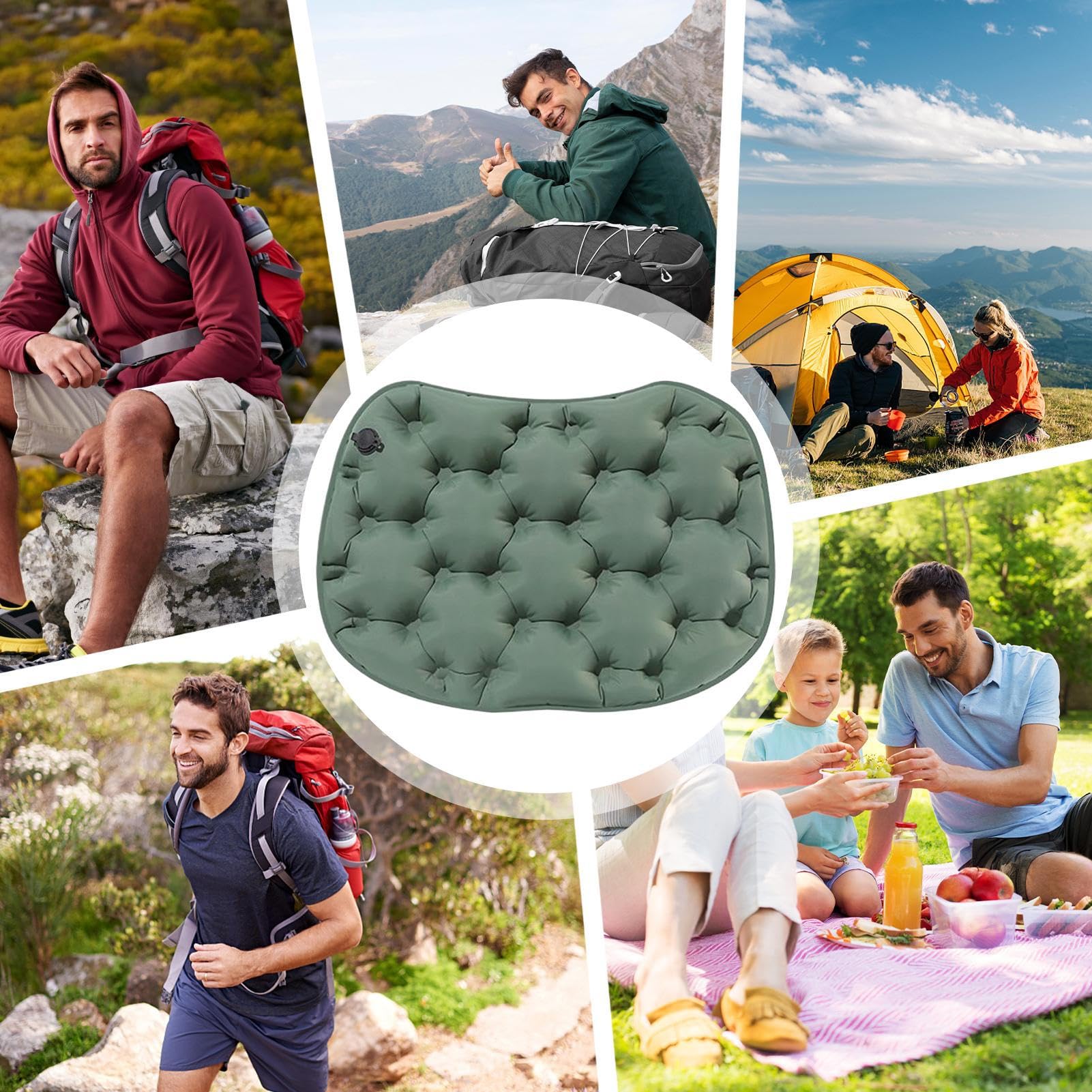 Cuscino Sedile Gonfiabile Ad Aria Comodo Cuscino Aria per Aereo con | Cuscino Leggero Per Sedia Ufficio Sedia Rotelle Auto