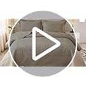 MarCielo 3-Piece 100% Cotton Oversized Bedspread Lightweight Quilt Coverlet Embroidery Farmhouse Bedding Set T0 (Yellowish Beige, Oversized Queen (100"x106"))