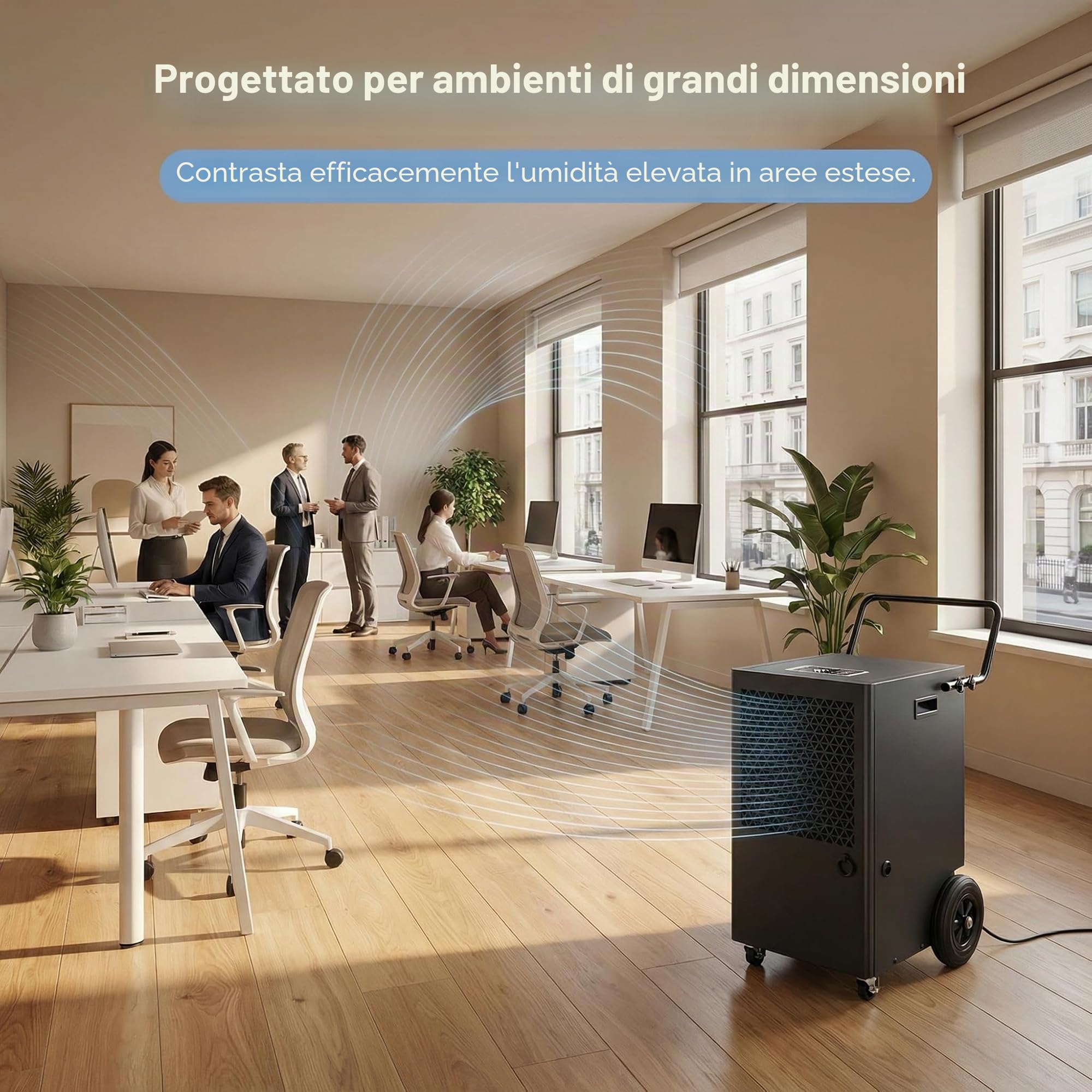 Kalopsia Deumidificatore Casa Muffa Professionale: Potente 120L/Giorno | Controllo Automatico Umidità e Protezioni - Serbatoio 7L con Scarico Diretto | Ideale per Ambienti Grandi Cantina Ufficio