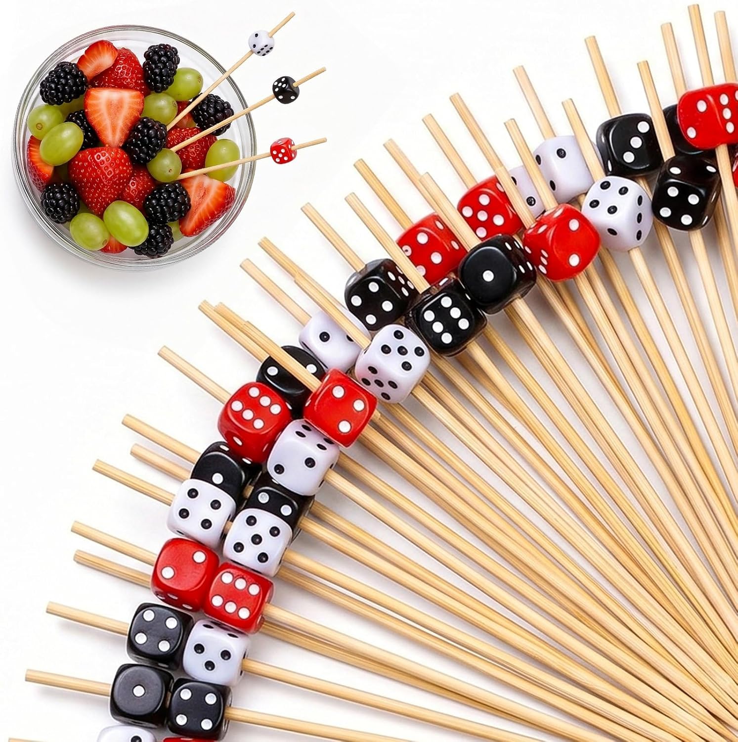 400 Pcs Dice Fruit Dessert Toothpicks, 4.7 Inch Cocktail Picks
