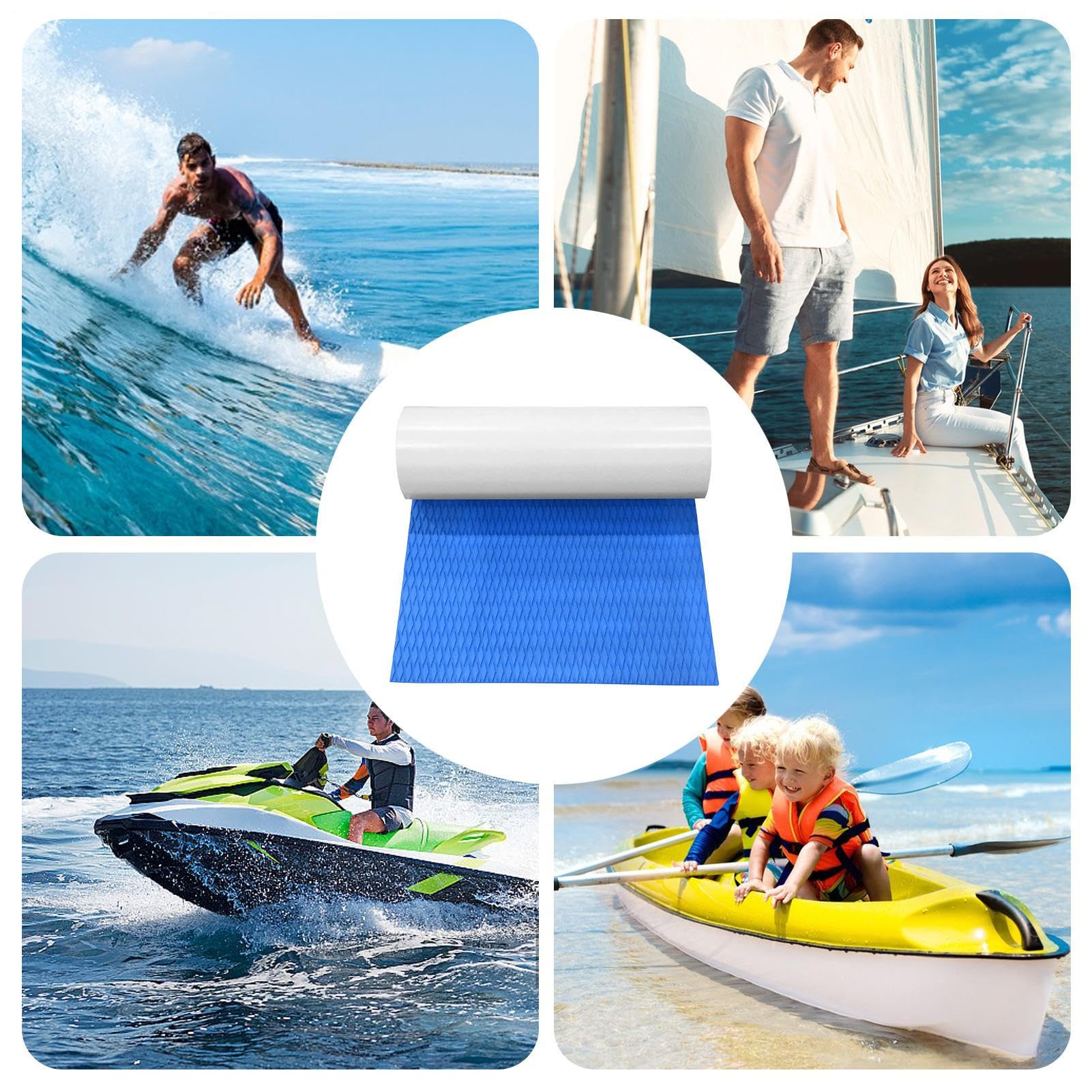 Tapis De Traction Antidérapant Pour Planche De Surf, Feuille De Mousse EVA Adhésive, Pour Kayak, Stand Up Paddle, Yacht, Shortboard, Tapis Antidérapants Pour Pont, Accessoires De Surf 120 X 30 Cm