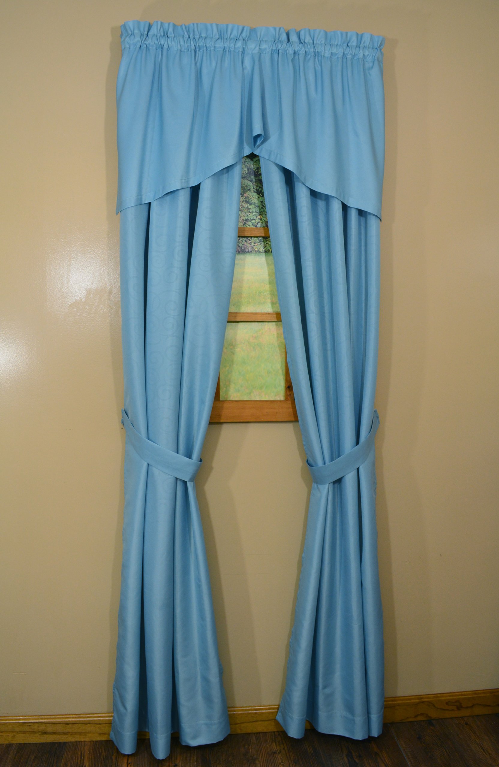 Curtain Chic Newgrange Complete Window Dressing, 84-Inch, Soft Blue