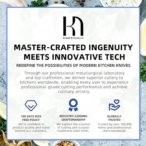 Miniatura 8 de Phantom Iris X5 Juego de cuchillos de cocina - Rendimiento superior, juego de cuchillos de acero inoxidable de alto carbono de alta calidad con