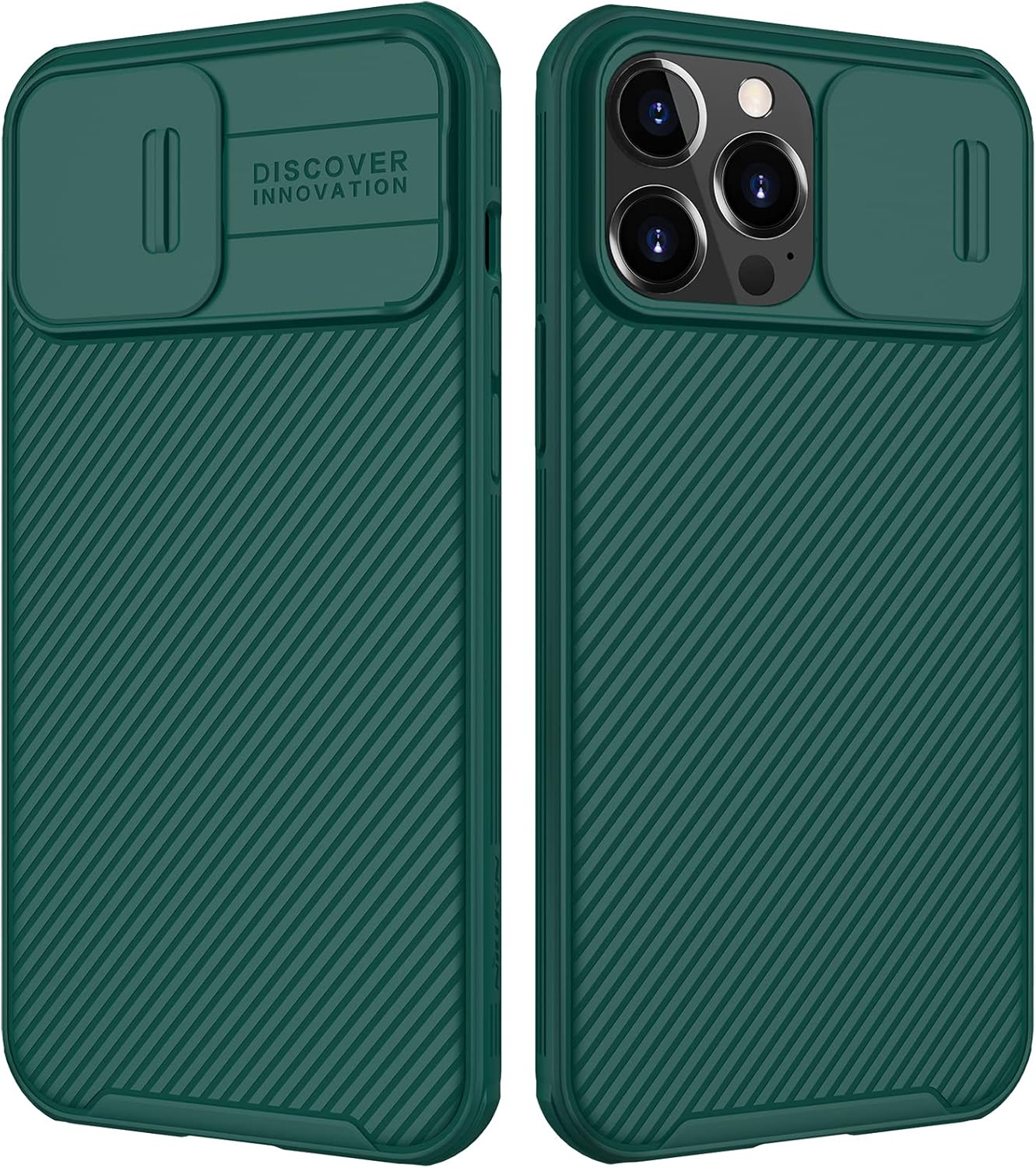 Nillkin CamShield Pro Compatible with iPhone 13 Pro Max Case with Slide Camera Cover Protection, Hard PC Back and Soft Silicone Edge Design for iPhone 13 Pro Max 5G Phone Case Green