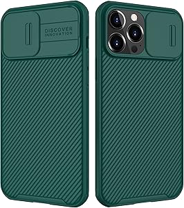 Nillkin CamShield Pro Compatible with iPhone 13 Pro Max Case with Slide Camera Cover Protection, Hard PC Back and Soft Silicone Edge Design for iPhone 13 Pro Max 5G Phone Case Green