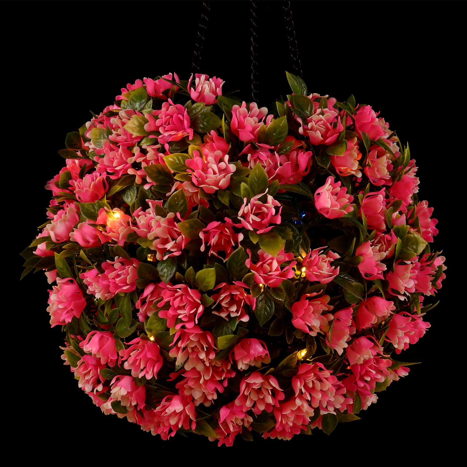Ubervia Solar Panels - Pcs | 2pcs Solar Flower Ball Light Garden Pink Flower Ball Lights Outdoor Solar Flower Lamp Solar Garden Lights for Patio Garden Yard Decoration-image-4