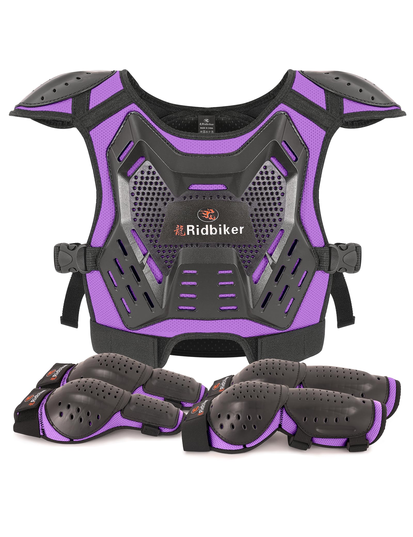 Kids Dirt Bike Gear Motocross Chest Protector Motorcycle Protective Gear Armor Vest Knee Guards Elbow Pads Dirt Bike Riding Gear for Baby Biker ATV