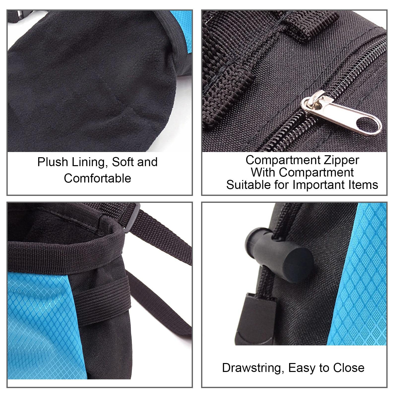 Bolsa de Tiza para Escalada en Roca con Bolsillo Cremallera y Cinturón Ajustable