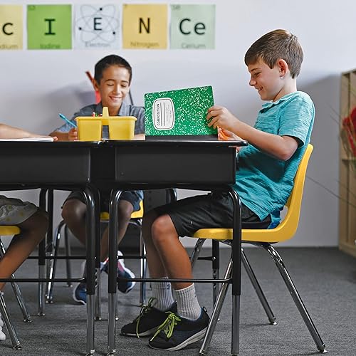 Miniatura 416 de Factory Direct Partners 10355-BL Silla escolar apilable de 10 pulgadas, asiento apilable para estudiantes con patas de acero cromado y rodamientos