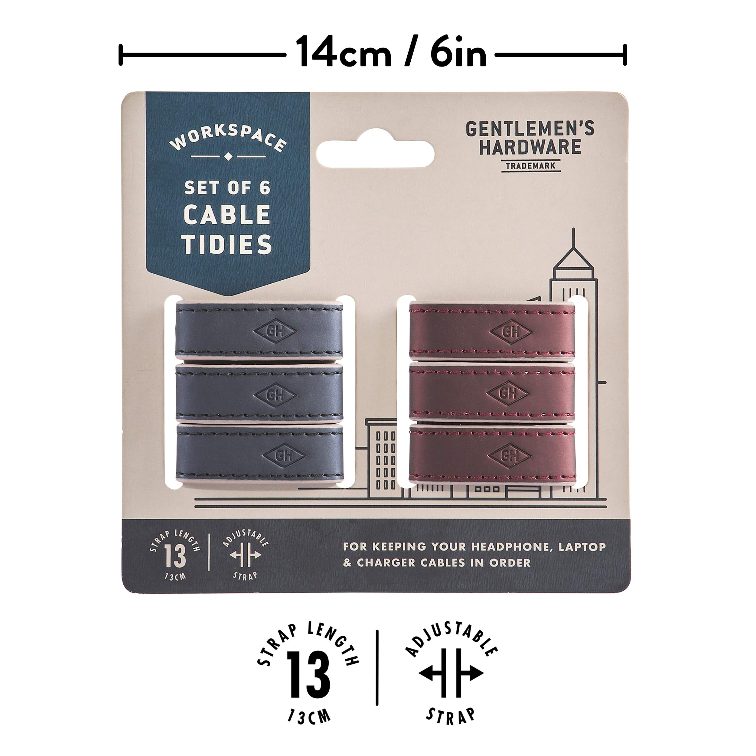 Gentlemen's Hardware - Set di 6 Fascette per Cavi in Ecopelle