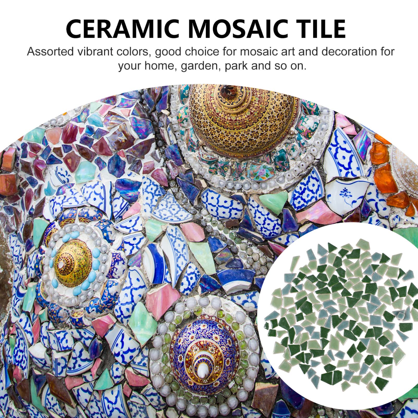 Verde Piastrelle di Mosaico Irregolari 200g in Ceramica per Artigianato
