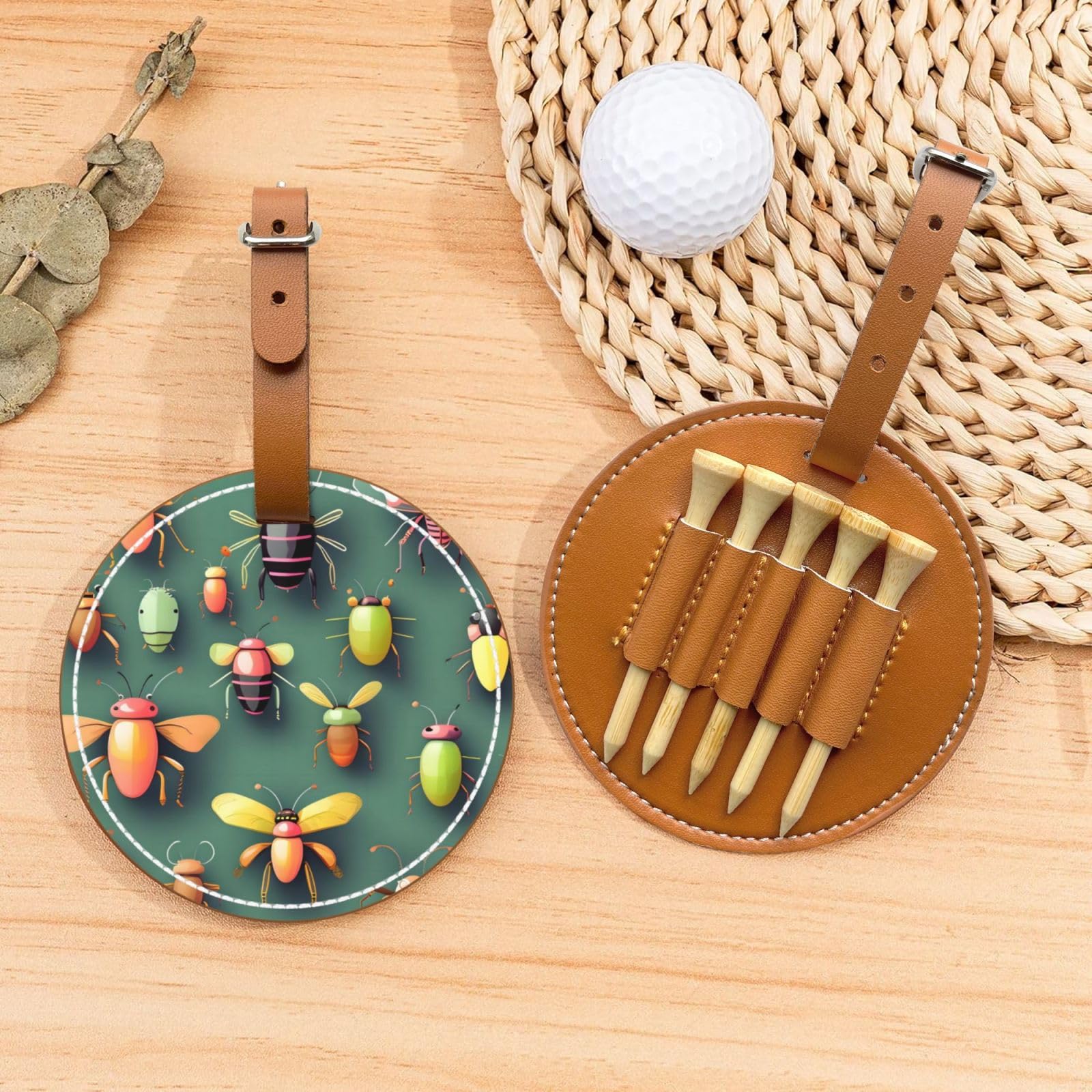 Insect Atlas Brown Golf tee Storage Bag - Durable and wear-Resistant Golf Accessories