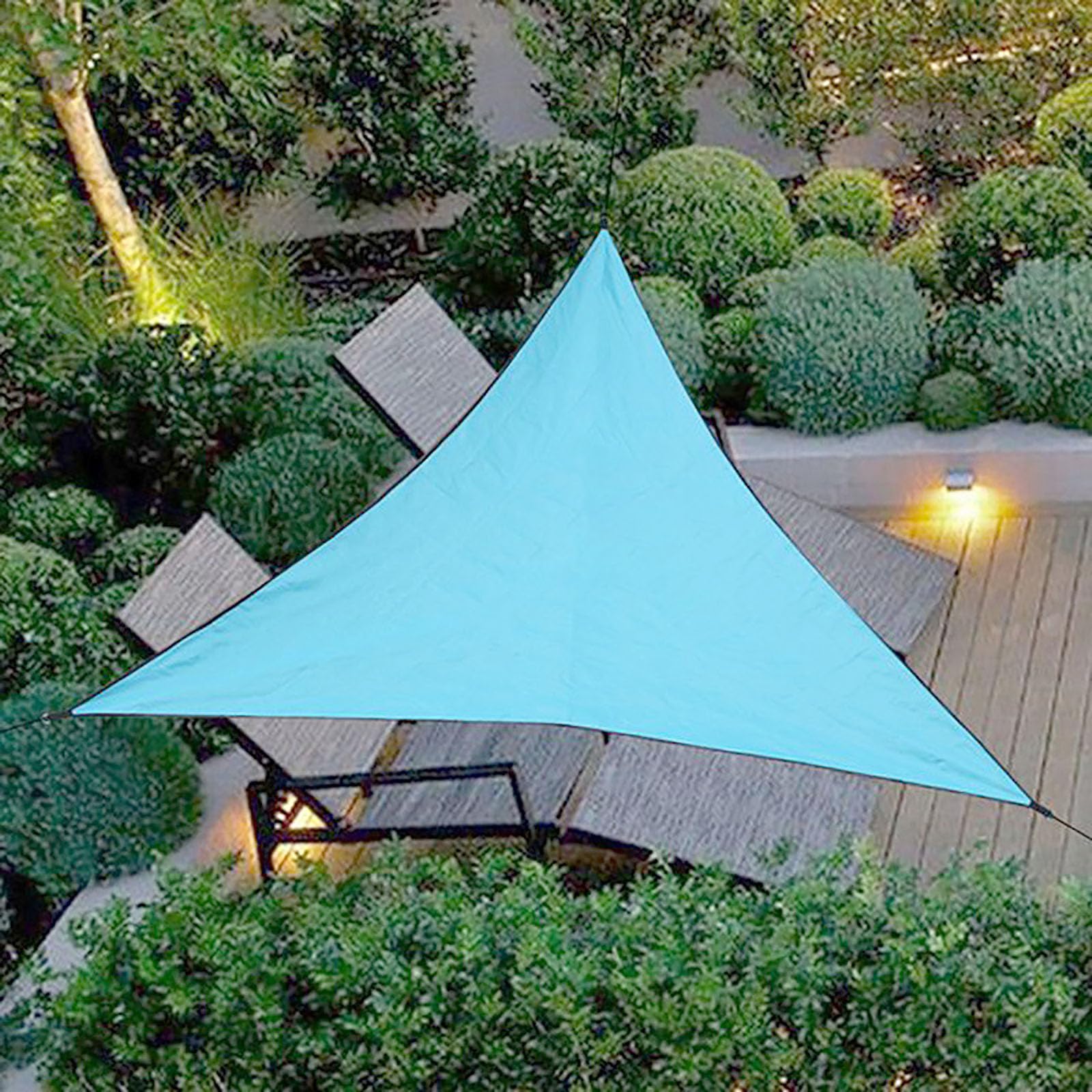 Sun Shade Sail, Triangle Canopy, Water Permeable & UV Block, Heavy Duty, Easy Install & Durable, Breathable Sunshade for Patio, Garden, Pergola, Backyard 3 * 3 * 3m/9.8 * 9.8 * 9.8ft Lakeblue