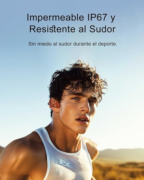 mojawa mojawa Aerra Bone Conduction Sports Headphones, Open-Ear, Bluetooth 5.2, IP67 Waterproof, Noise-Cancelling Mic, for Running, Cycling, Hiking, Surfing, Gym, and Workout, Black in use