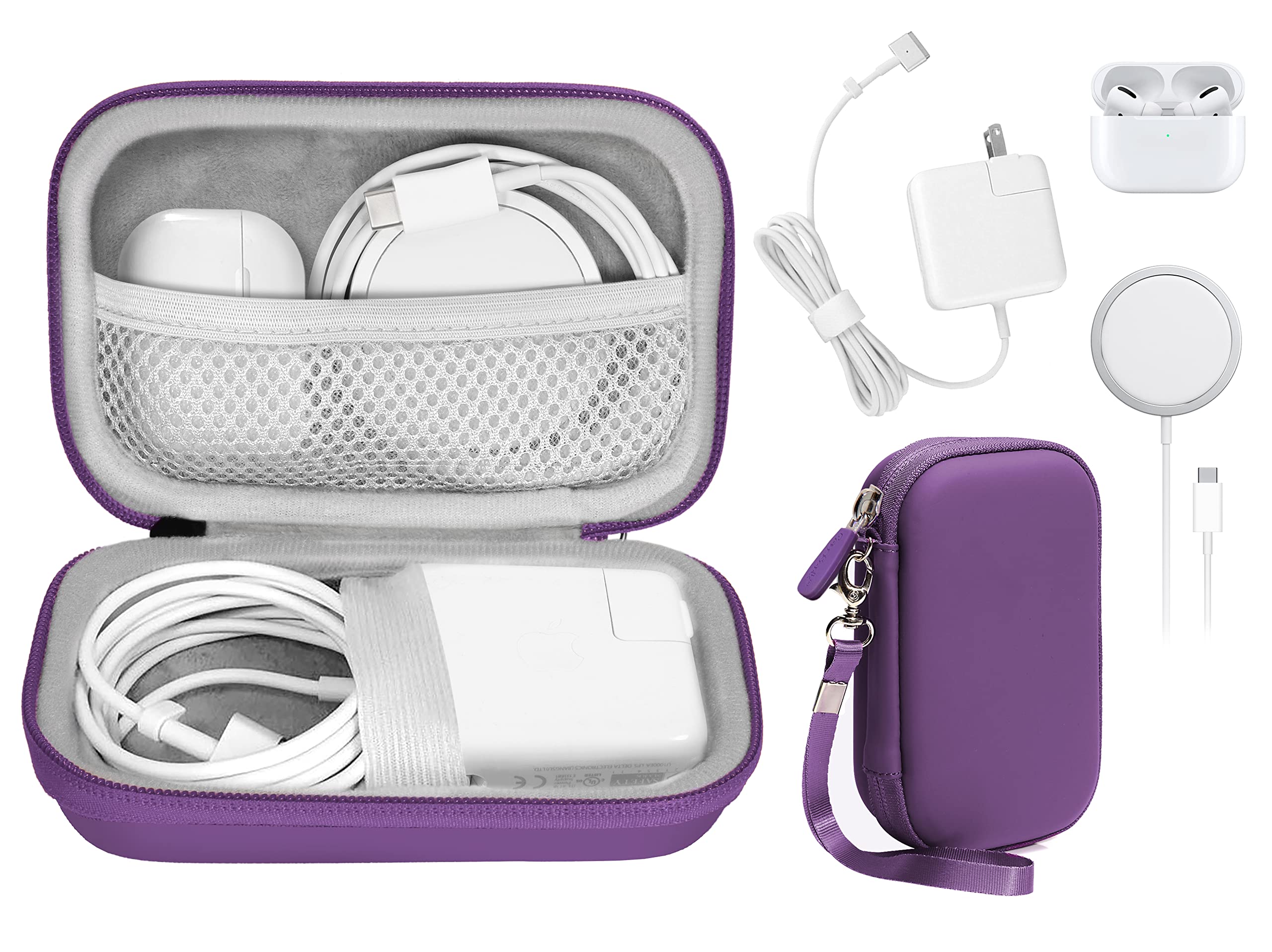 CaseSack Handy Case for MacBook Air Pro Charger MagSafe/MagSafe 2 Power Adapter, iPhone 16/16 Pro/15/15 Pro/14/14 Pro MagSafe Charger, USB C Hub, Type C Hub, USB Multiport Adapter