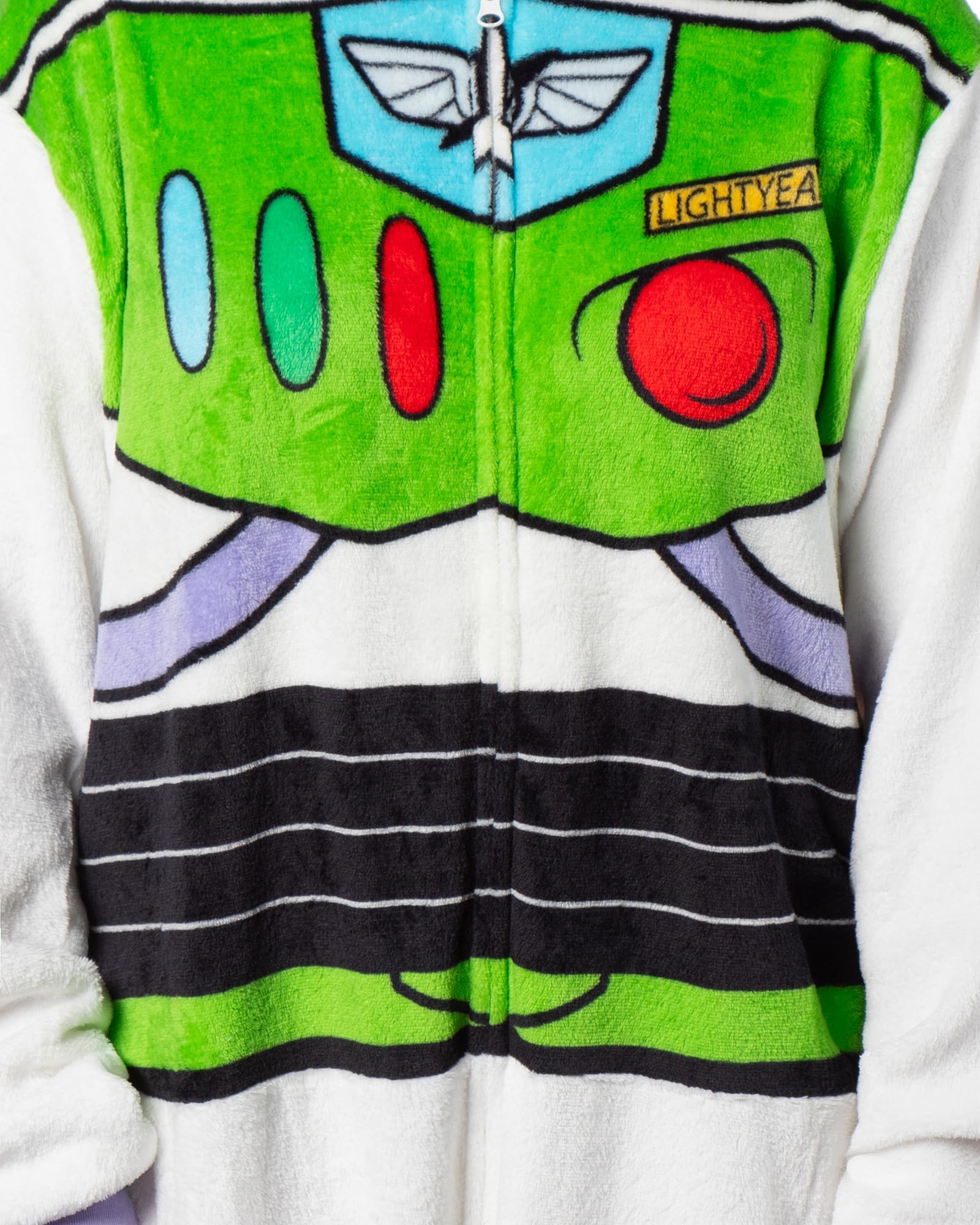 Disney Toy Story Buzz Lightyear - Disfraz de pijama de forro polar con capucha para adultos y mujeres