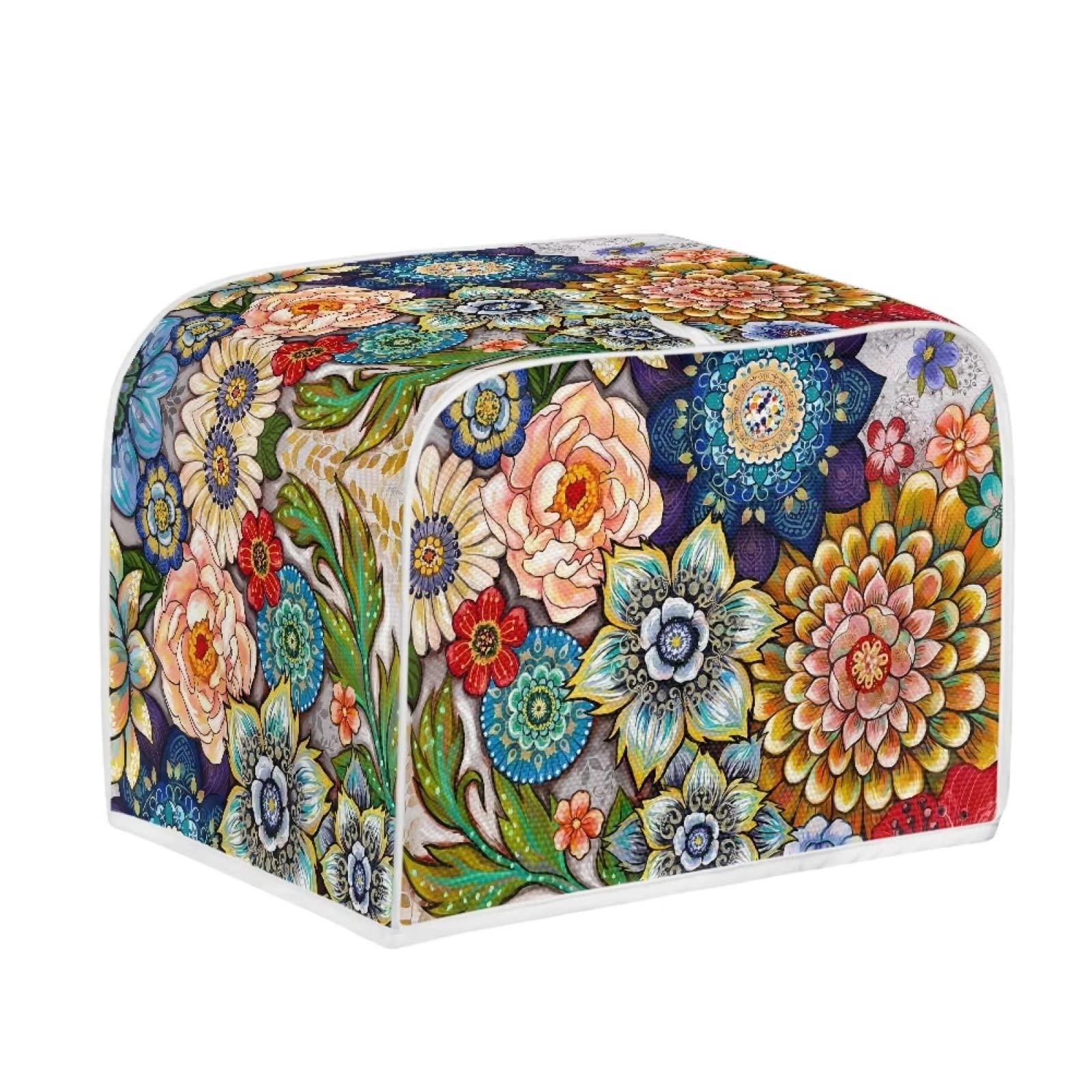 Small Appliance Dust Cover, Stain Resistant Protection for Two Slice Toaster, Blooming Flowers