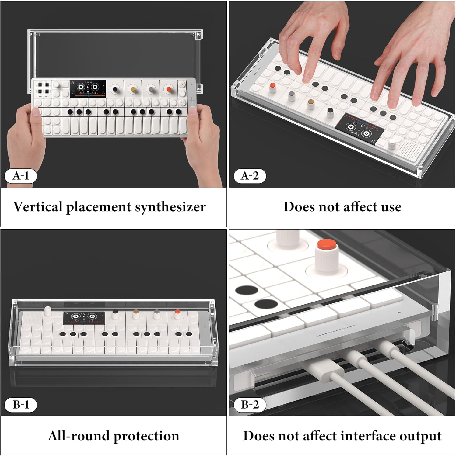 Geekria Synthesizer Clear Acrylic Case Protector, Magnetic Closing Dust Cover, Compatible with Teenage Engineering OP-1 Field/OP-1 / OP-XY Portable Synthesizer (Clear)