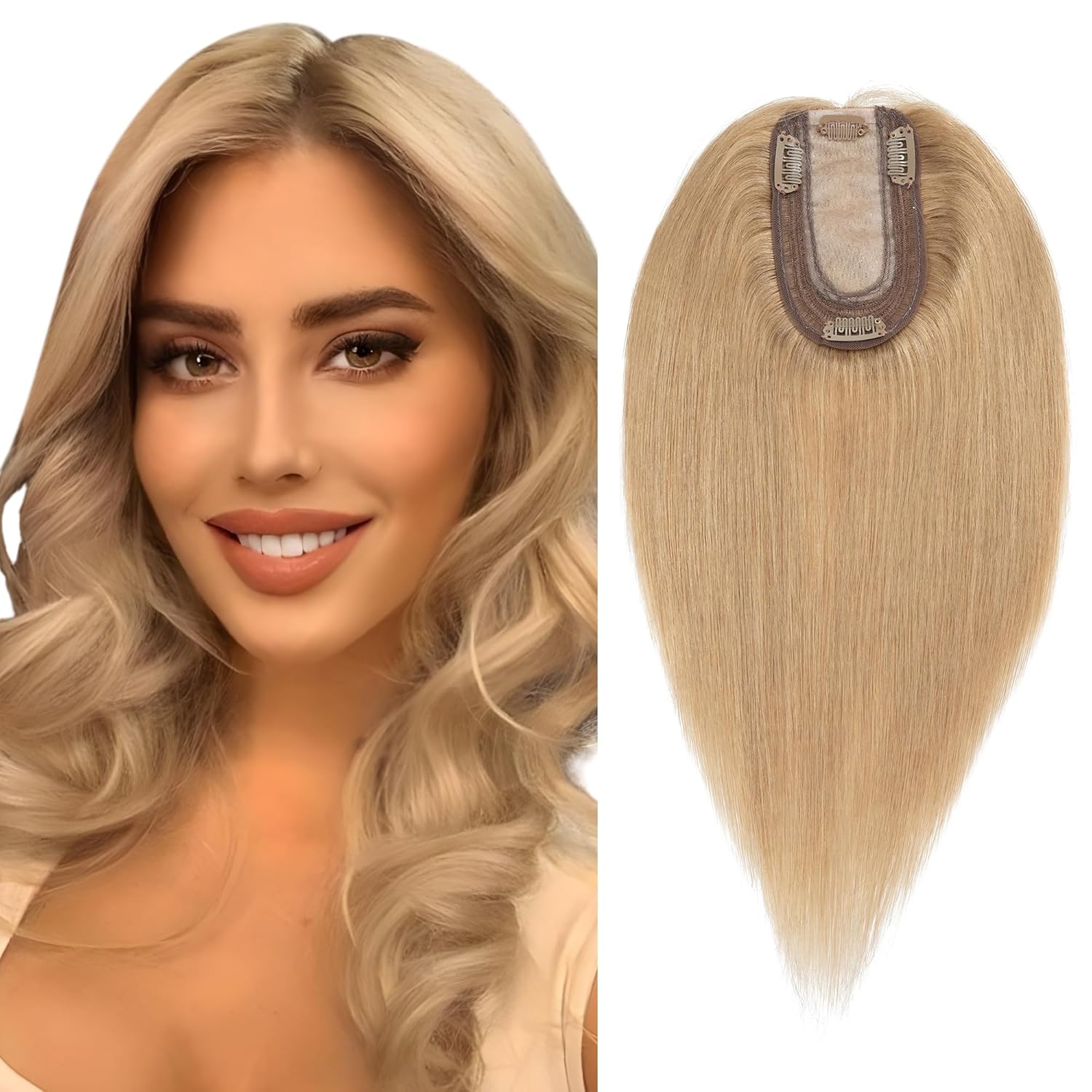 SEGO Real Human Hair Topper for Women, No Bangs Hair