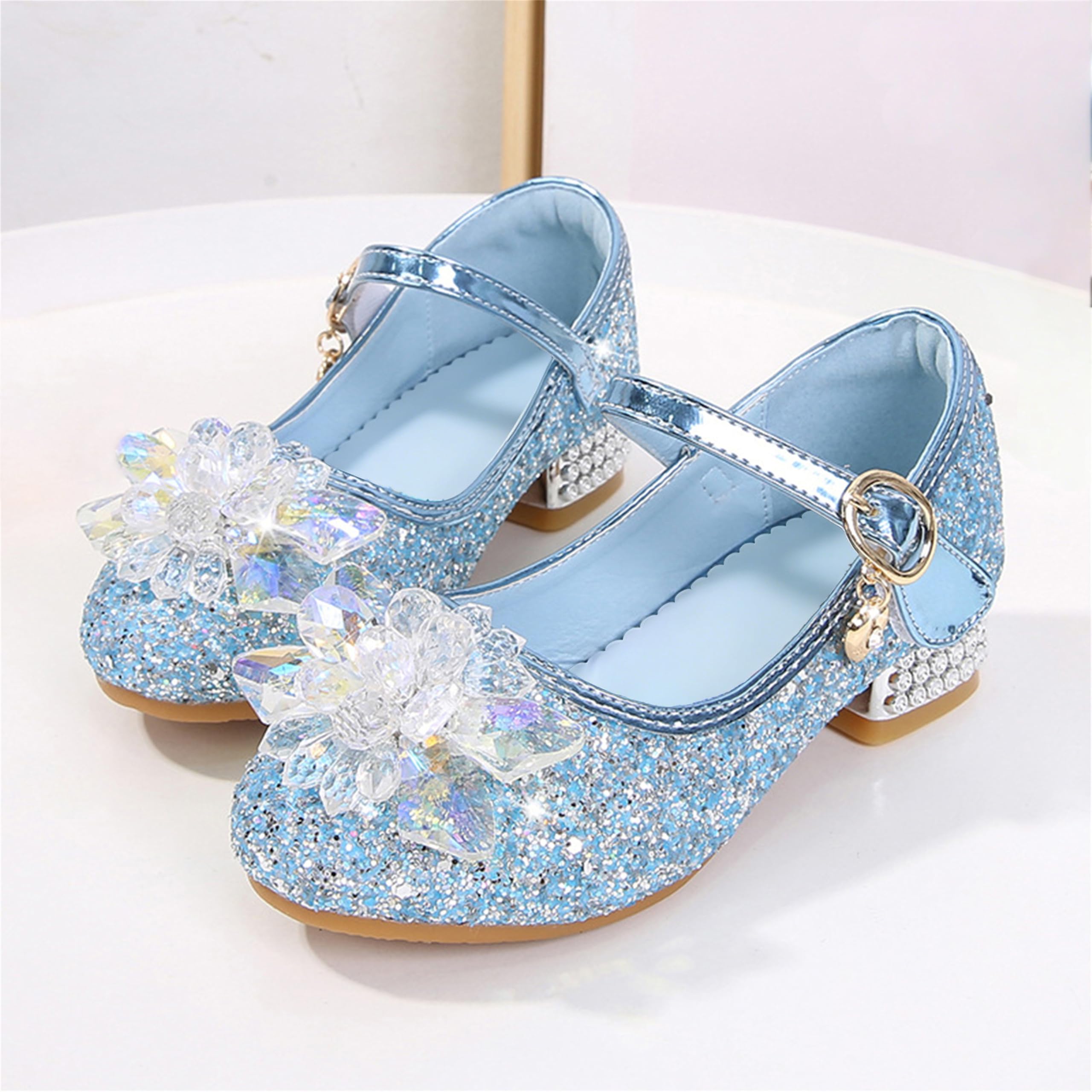 Déguisement Doux Chaussures Enfant Paillettes de Princesse Comfortable Mariage Noël Fête Anniversaire Carnaval Cérémonie Fête Cadeau Fille Ballerines Cosplay pour Enfant Costume