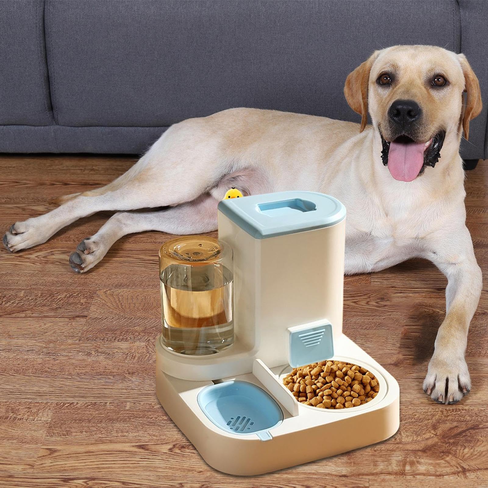 Comedero automático 2 en 1 para mascotas - Juego de comedero para gatos y agua, comedero automático para gatos, bebedero autodispensador para mascotas para perros pequeños y medianos y gatos