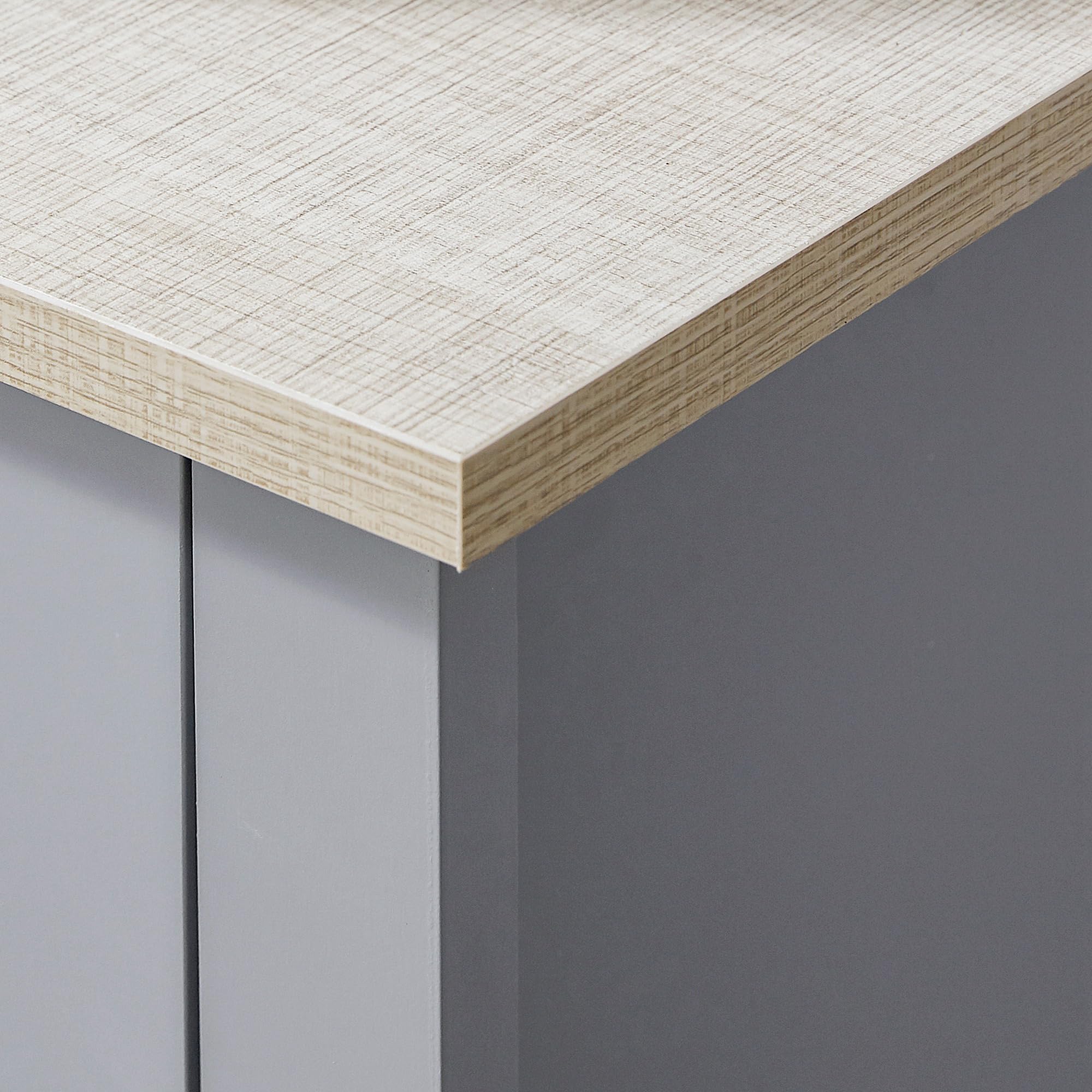 kleankin Conjunto de Baño Estilo Moderno 39x30x168 cm 60x30x60 cm Gris | Juego de Columna de Baño y Mueble para Debajo del Lavabo, con Estante Ajustable