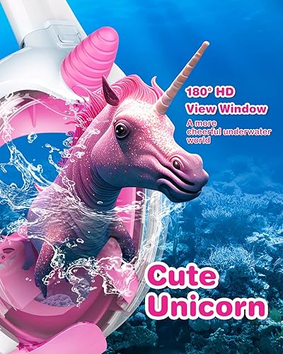 Miniatura 9 de Kkdi Kids Snorkel Mask, Full Face Snorkel Mask for Kids 4-16, Foldable Snorkeling Gear for Kids Snorkeling Set for Swimming Pool Toys, Dry Top,