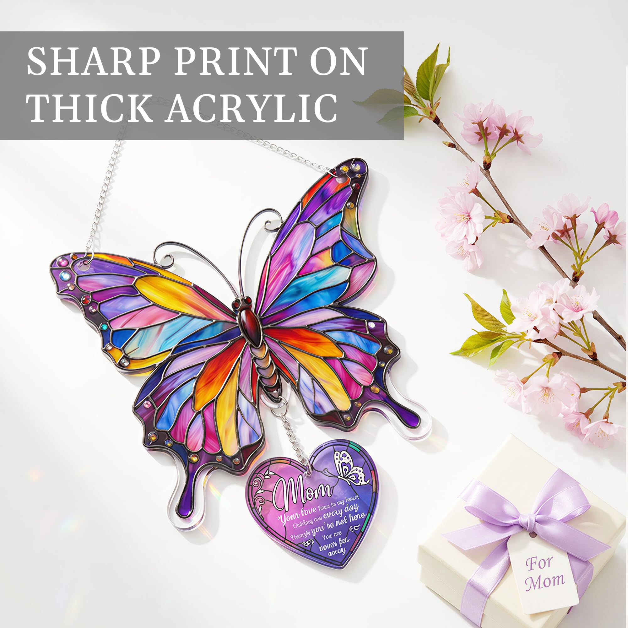 Adorno conmemorativo de mariposa para mamá, regalos de mariposa para mujeres, para mamá, abuelo, regalos conmemorativos para mamá (mariposa)
