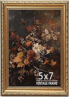5x7 Vintage Gold Picture Frame, Ornate Antique Photo Frame 5 x 7 with HD...