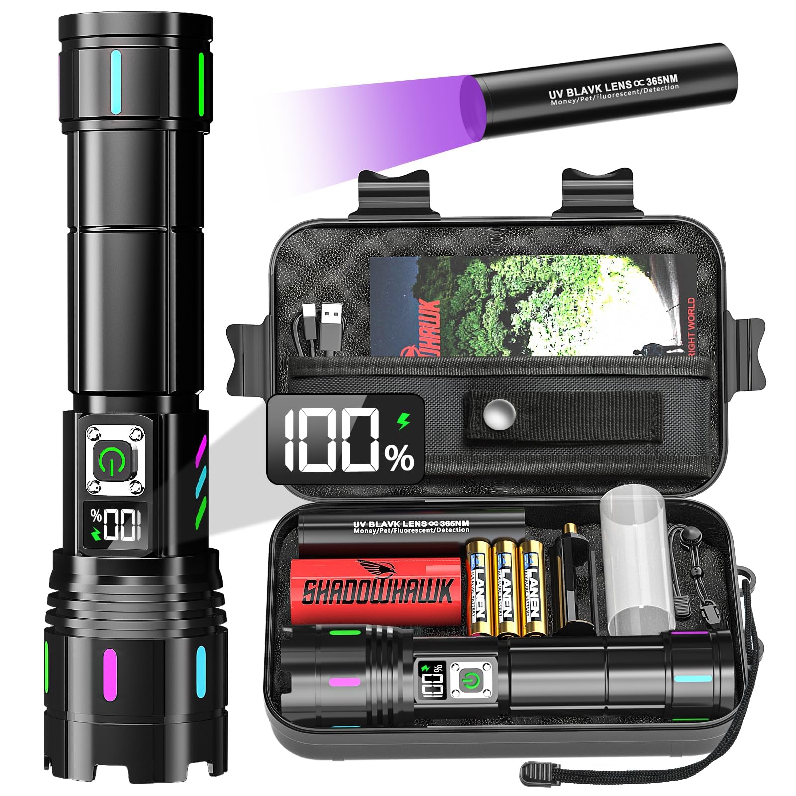 Flashlight 2000 High Lumens Rechargeable - 30W Super Bright LED Flash Light with LCD Display | 3937ft Beam & 12H Long Lasting USB C Powerful Handheld Flashlight for Home, Camping, Hiking, EmergencyCarbonfree Certified
