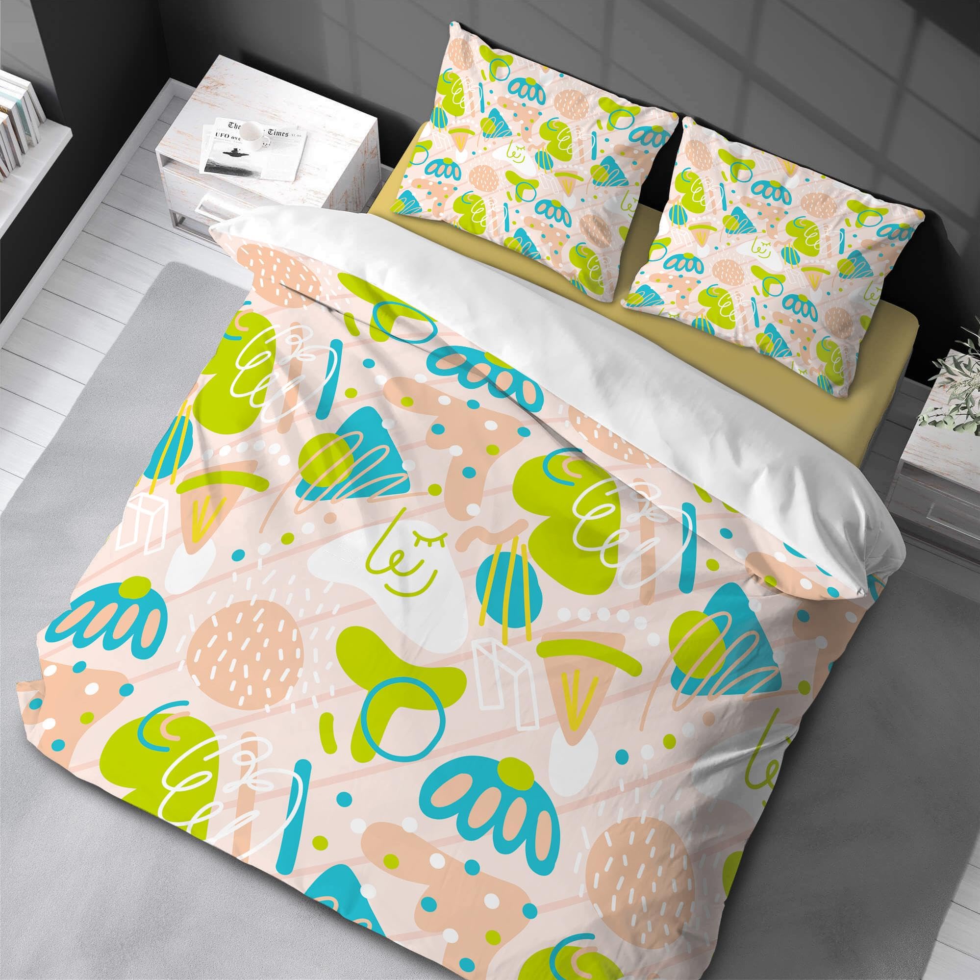 Housse de couette Graffiti Aquarelle pour un sommeil coloré et cocooning