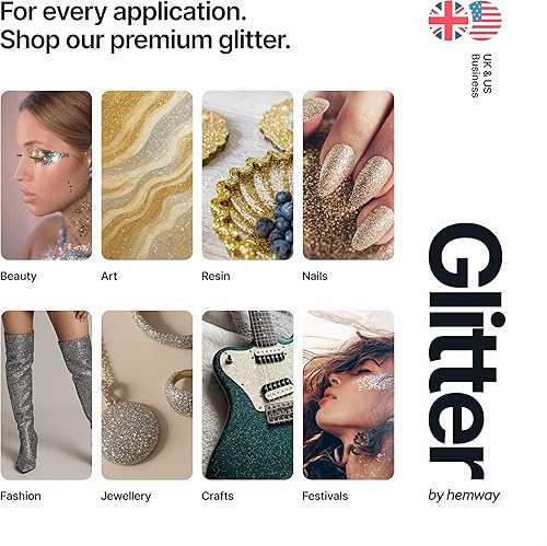 Miniatura 4 de Hemway - Polvo de Brillo Multiusos 100g3.5 onzas, artes y oficios, decoración de vidrio para bodas tarjetas de flores cara cosmética cara ojos