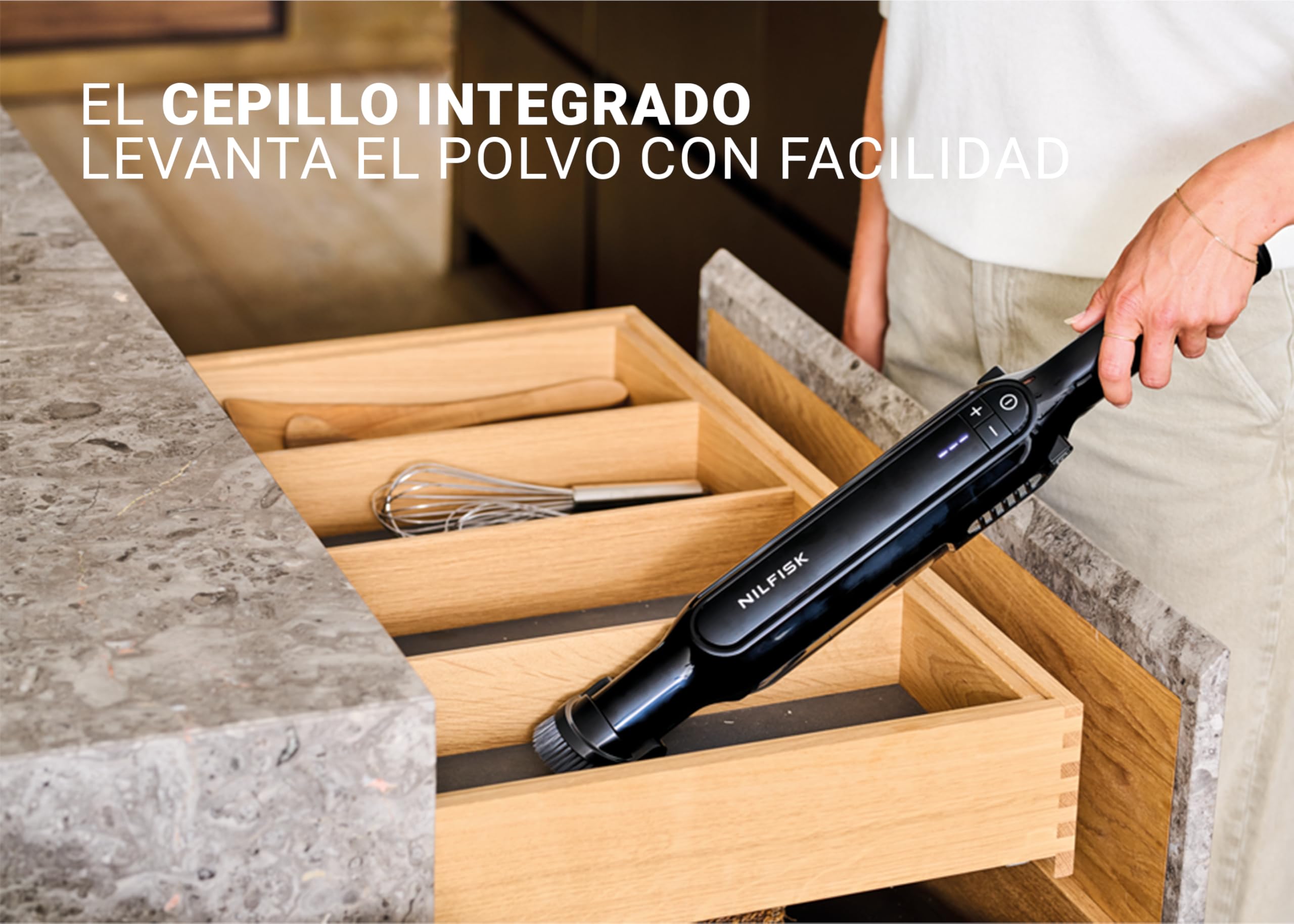 Nilfisk Move Aspiradora Sin Cable - Aspirador Tipo Escoba y de Mano 2 en 1 (Negro)