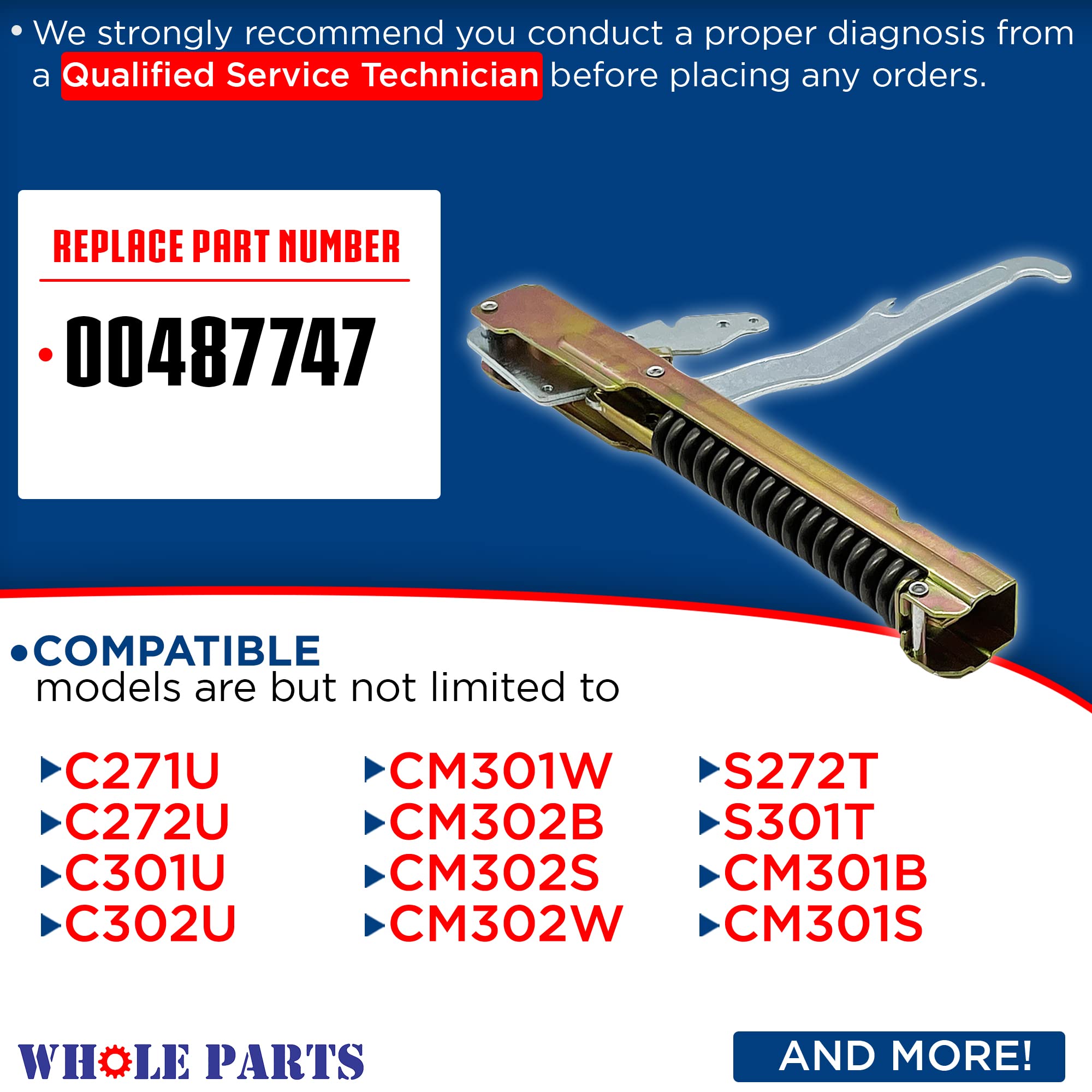 Whole Parts 00487747 Bisagra para puerta de horno (2 piezas) - Reemplazo y compatible con algunos hornos Thermador