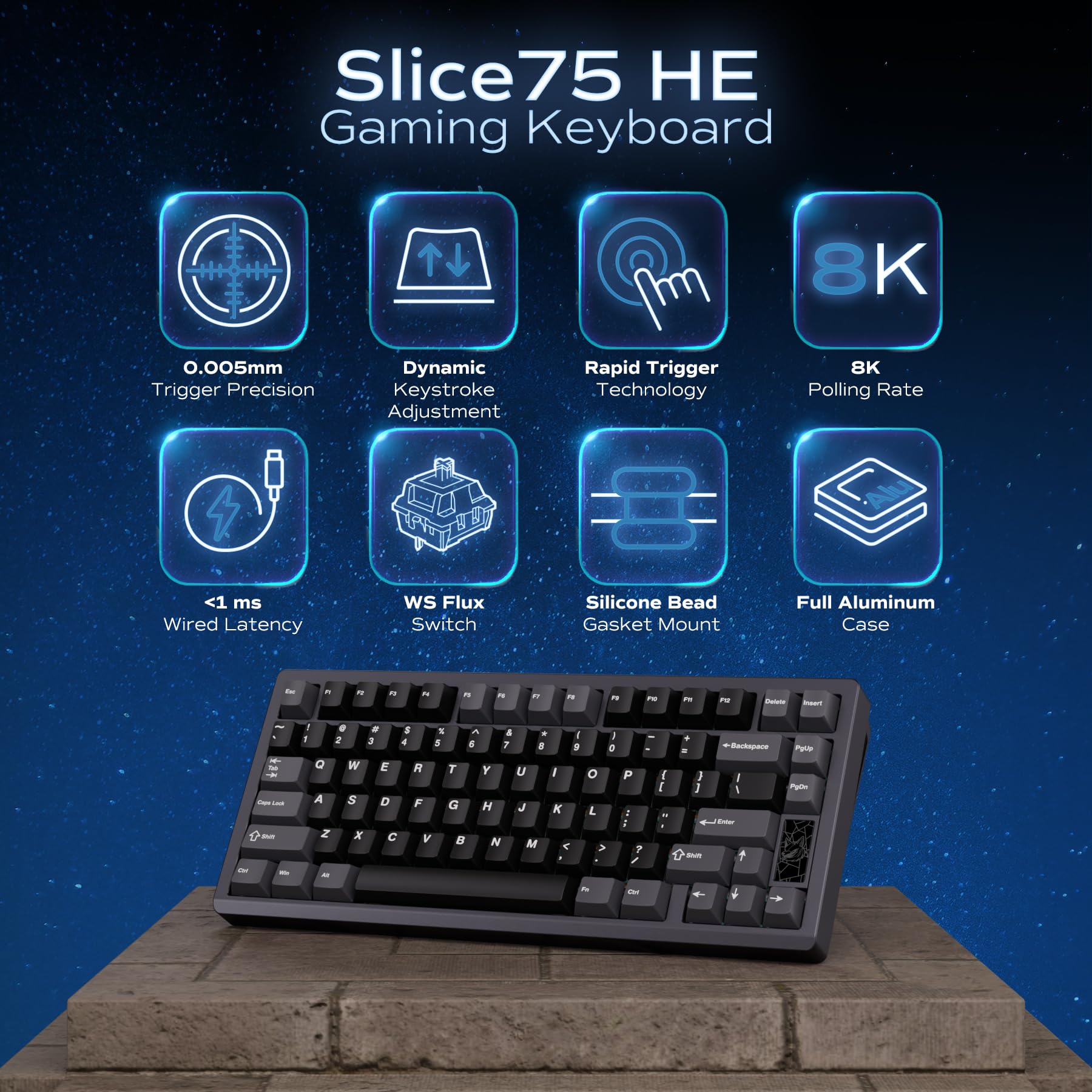 キーボード Chilkey Slice75 HE White WS Flux Amazon.com: Chilkey Slice75 HE Gaming Keyboard: 75% Percent