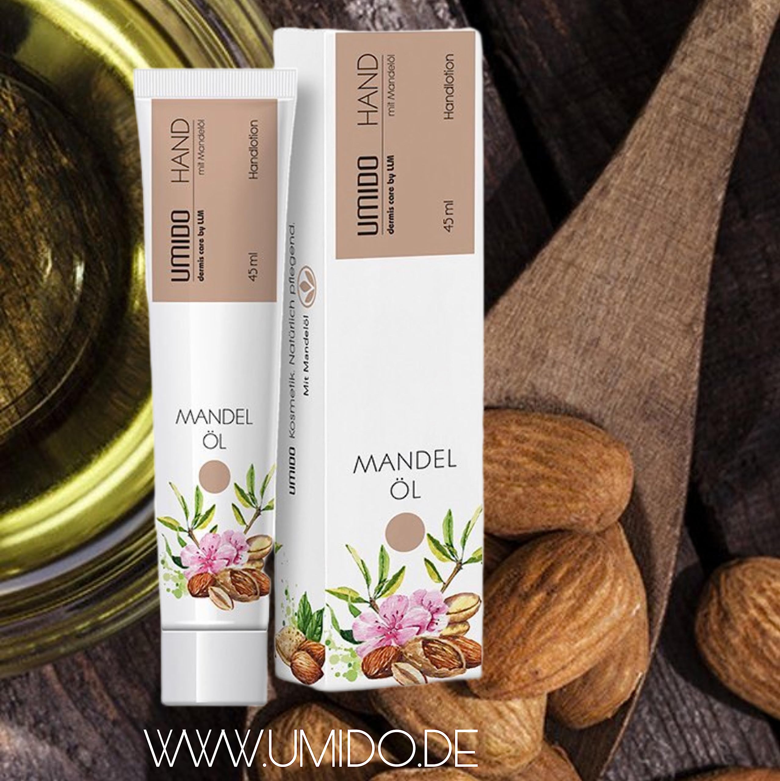 72x UMIDO Hand-Lotion 45 ml Mandelöl | Handcreme | Creme | Pflegecreme | Lotion | Hautpflege