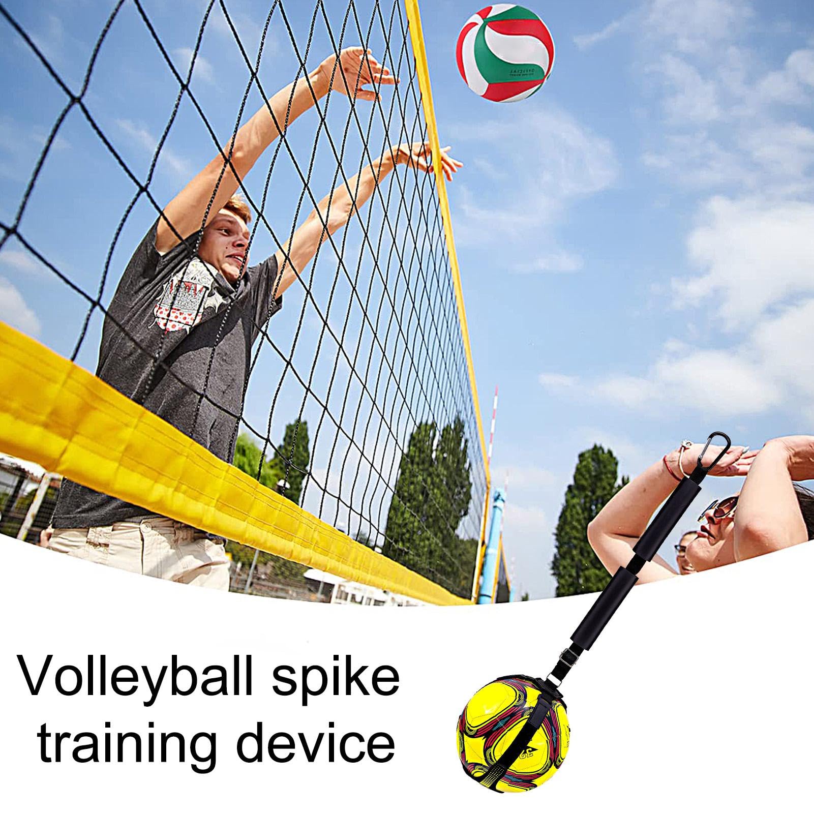 Volleyball Training, Volleyball Training Aid, Adjustable Volleyball Training Equipment Aid, Volleyball Trainer, Improves Serving, Jumping, Arm Swing Mechanics & Spiking Power, Volleyball Equipment