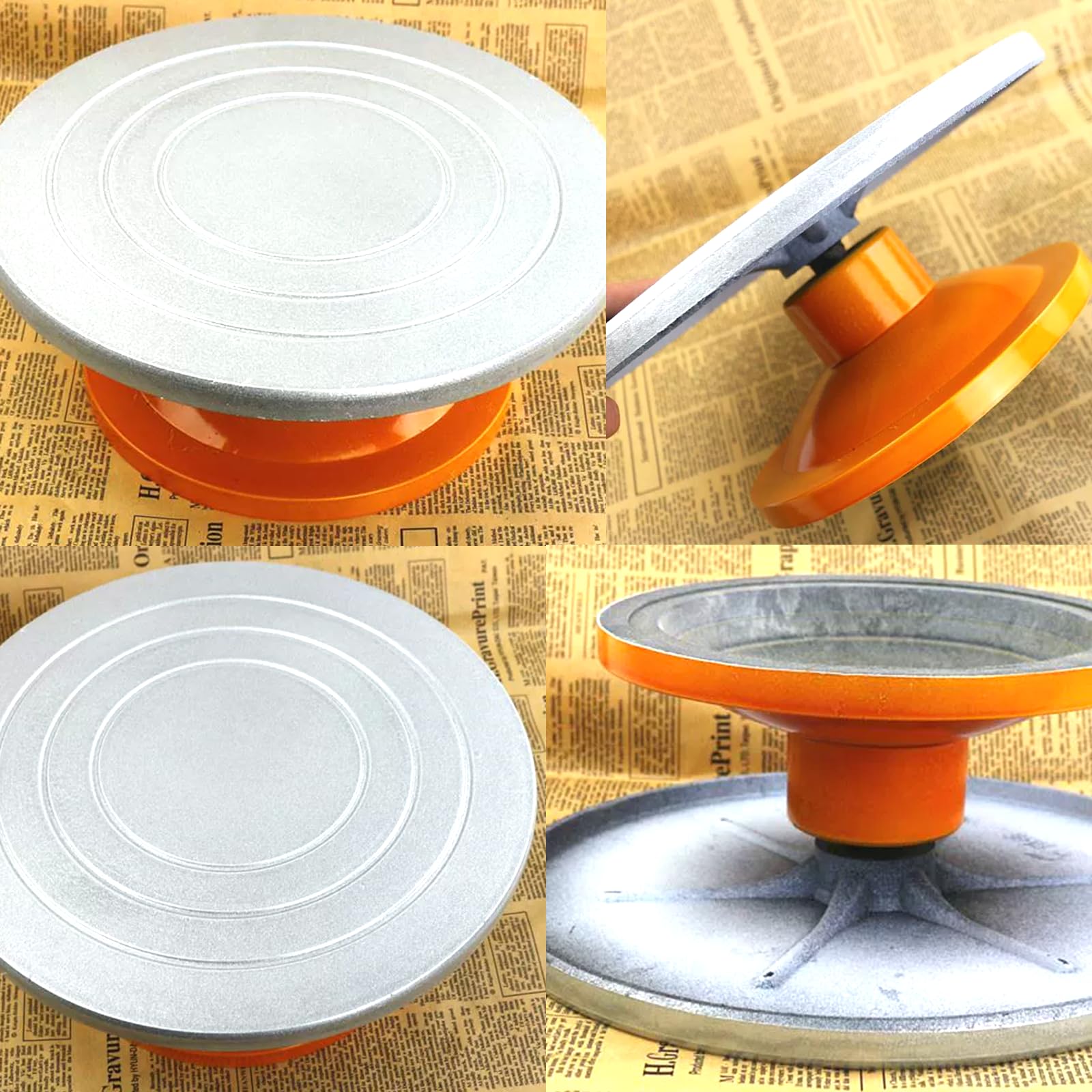 Töpfer Scheibe Drehteller 25cm Manuelle Töpferscheibe Plattenspieler mit Rutschfester Boden, Kunststoff Drehtisch Tonskulptur Werkzeuge für die Herstellung von Keramikmodellen, Kuchendekoration