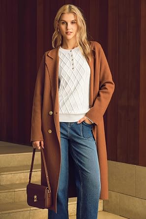 Arach&Cloz Womens Comfy Cotton Blend Cable Knit Casual Sweaters 2025