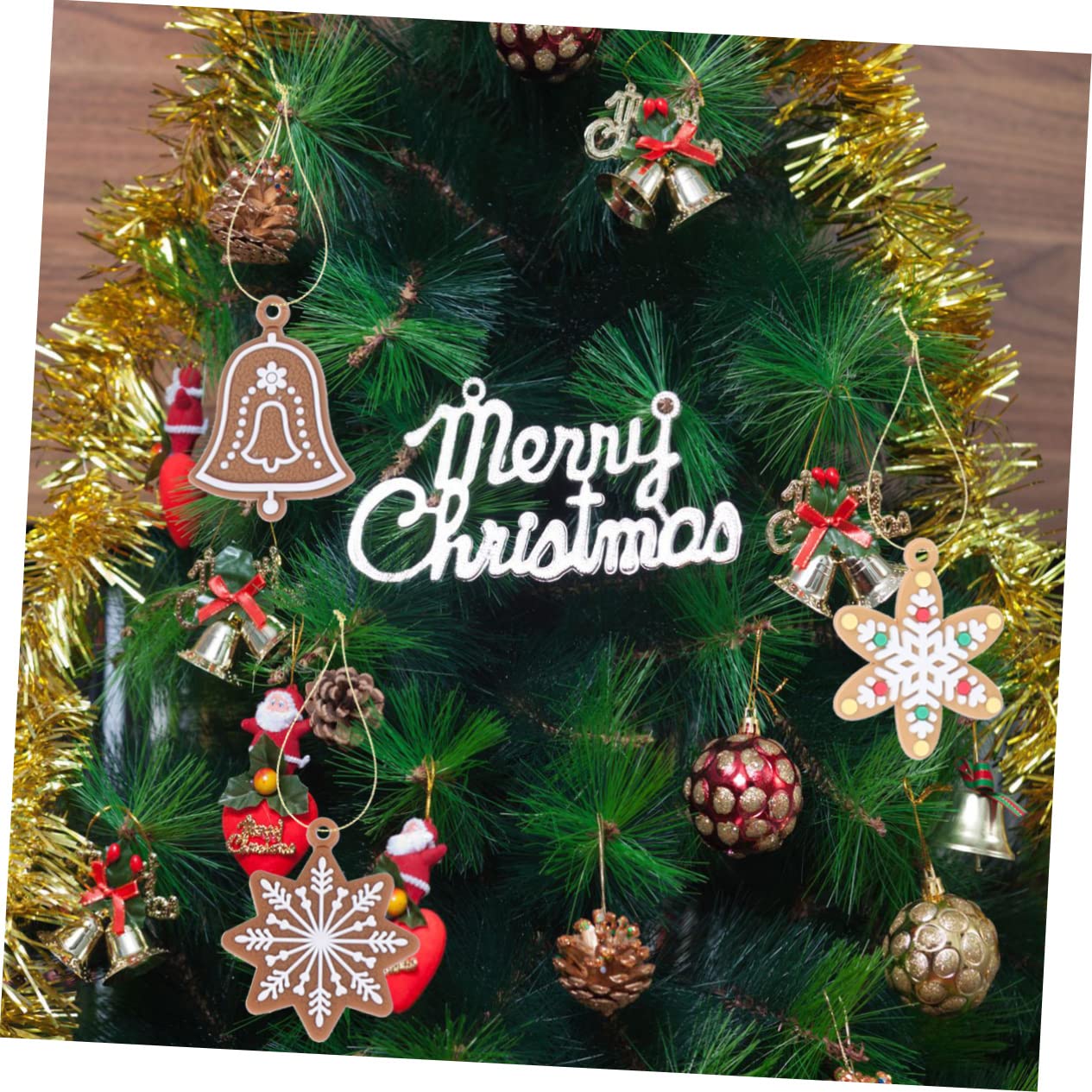 ABOOFAN 3 Stück 28 1 Weihnachtsbaumanhänger Dekorationen Weihnachtsfestbevorzugungsgeschenk Hängender Weihnachtskranz Weihnachtsbaum Hängende Verzierung Lebkuchenmann Weihnachten