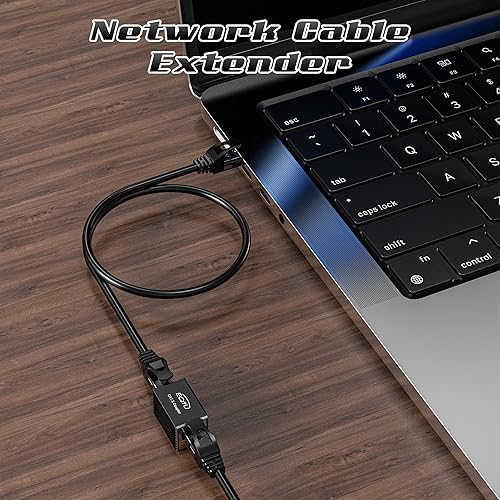 Miniatura 5 de Acoplador RJ45, paquete de 2 adaptadores Ethernet hembra a hembra, adaptador extensor de cable Ethernet, modular recto de 8 pines, conector de red