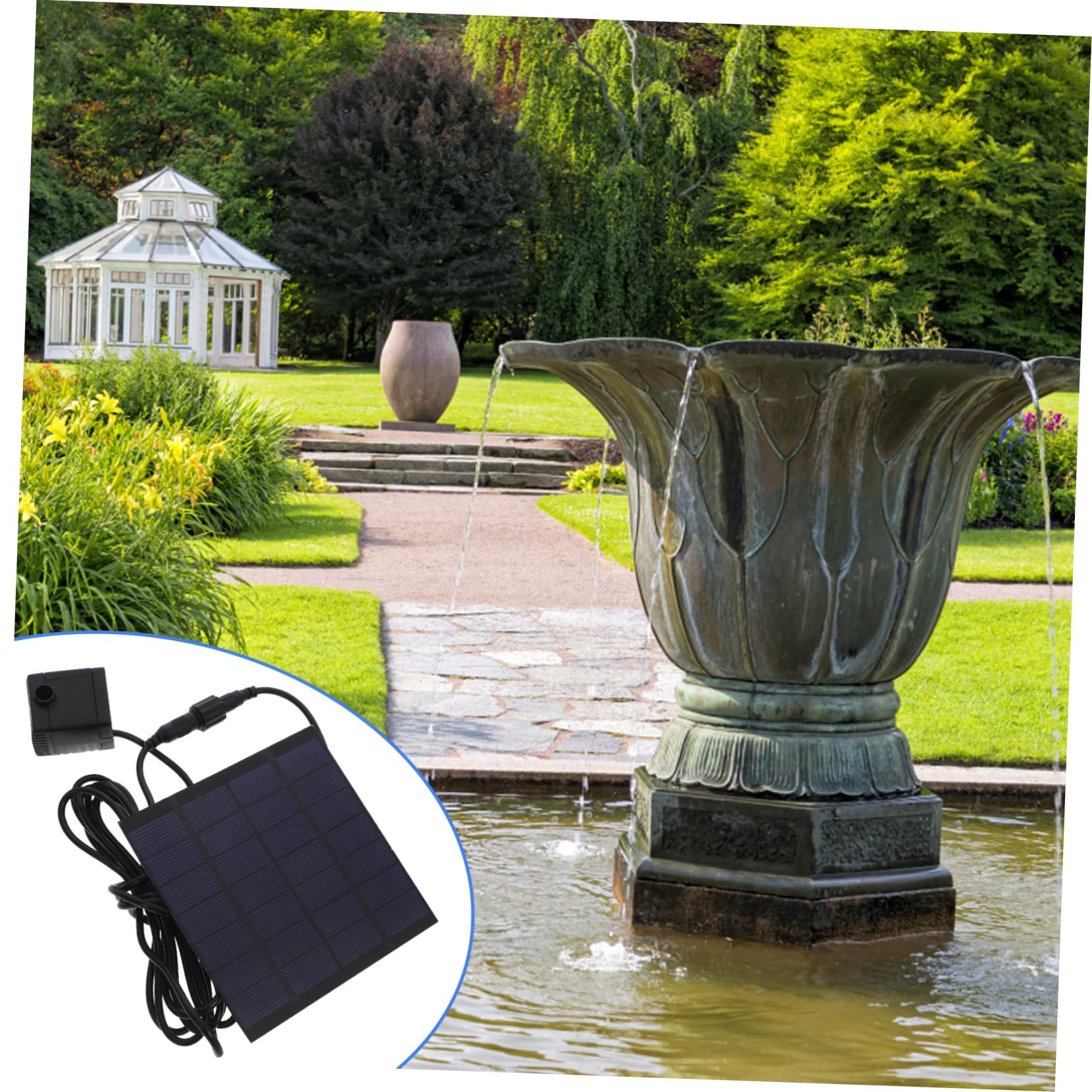 Pompa Solare per Acquario 7v 1w 180l/h in Plastica Nera