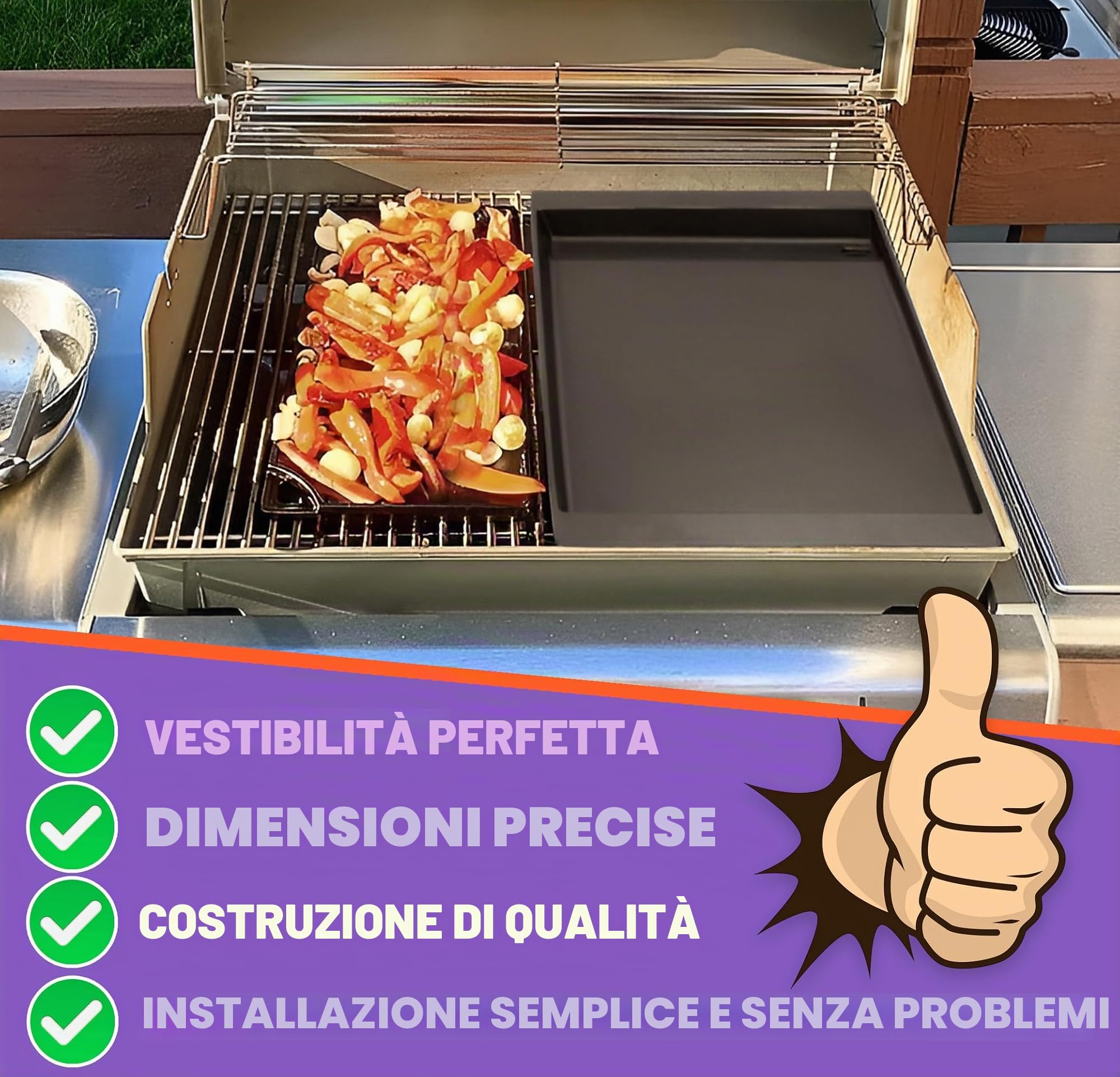 66012 Piastra profonda in ghisa per griglie a gas Weber Spirit 300 & II 300, Spirit 700/900, Genesis Silver/Gold/Platinum B/C, Genesis 1000-5000