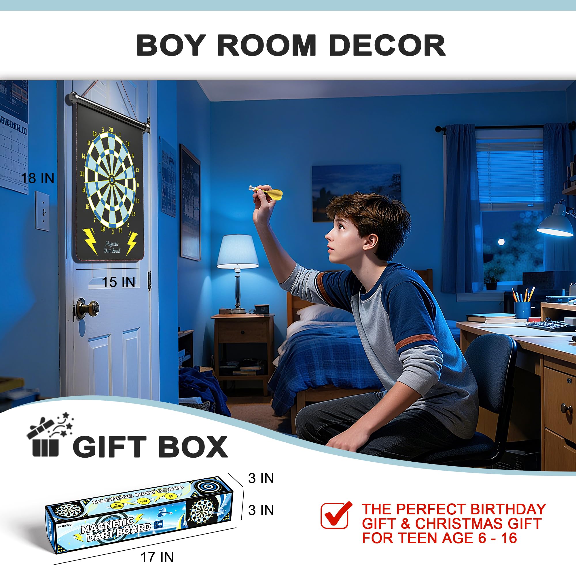 Gifts for 6 7 8 9 10 11 12 13 14 15 16 Years Old Girl Boys, Outdoor Games Activities Toys for Kids 8-12, Magnetic Dart Board, Teen Gift Ideas for Christmas, Birthday