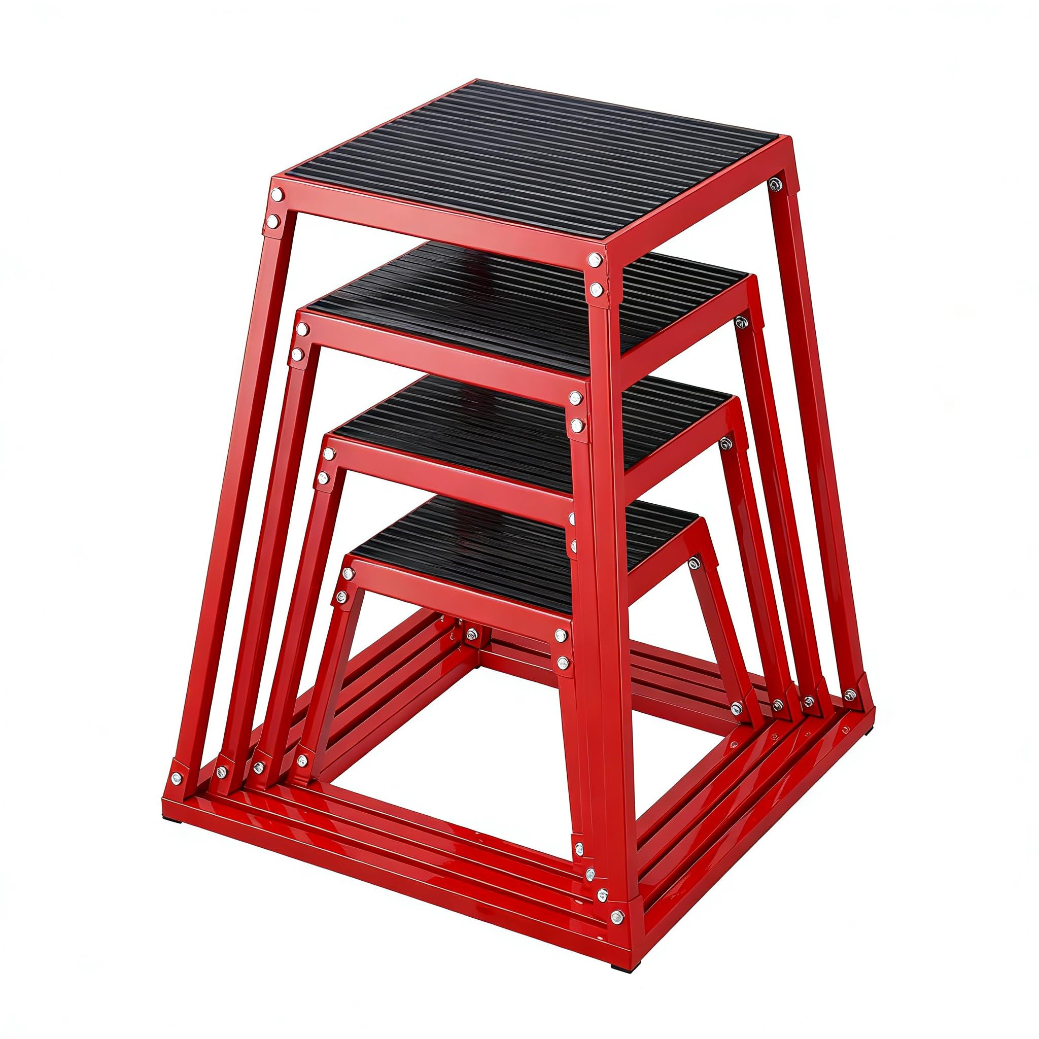 Garvee Boîte Entraînement Pliométrique, Plateforme Antidérapante pour Gym Domicile, Step-Up Pompe Squat, Boîte De Saut Polyvalente avec Tailles Multiples