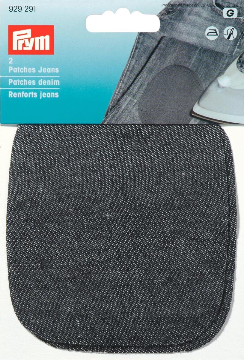 Prym 11 x 10 cm 2-Piece Denim Patches for Ironing/Sewing-On, Black