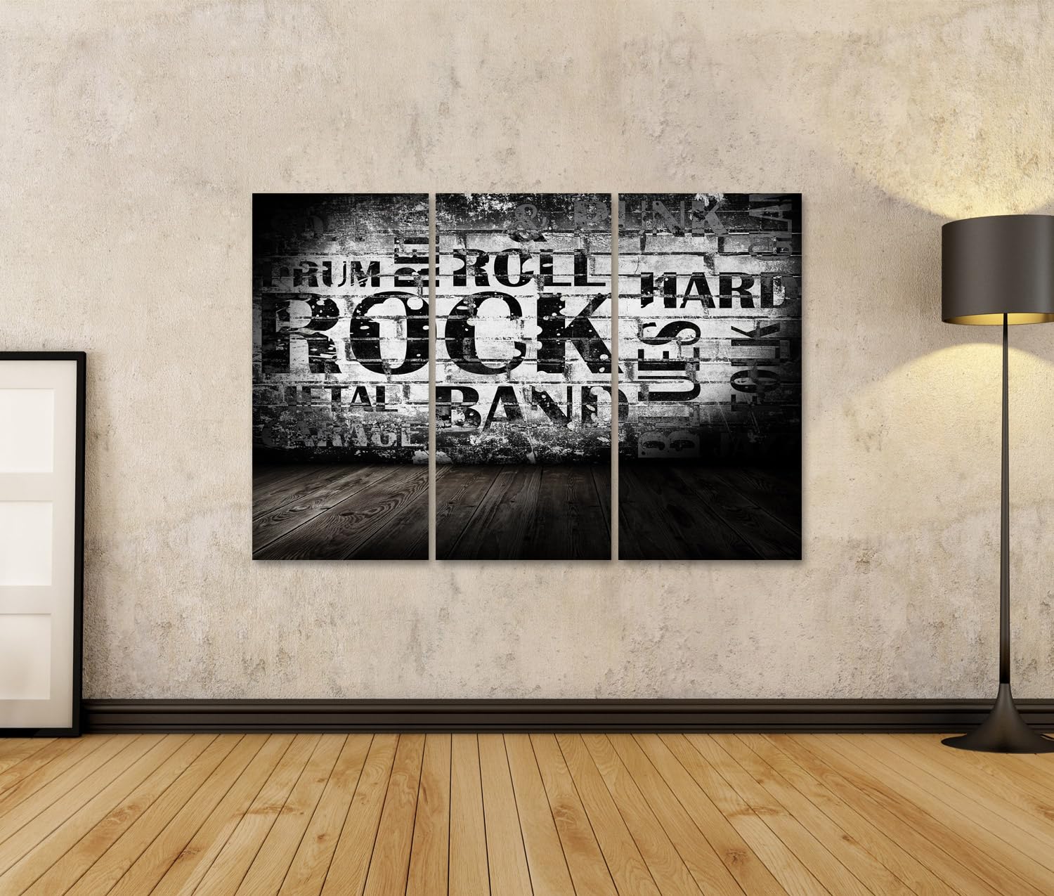 islandburner Quadro su tela rock musica parete texture bianco nero immagini murali poster