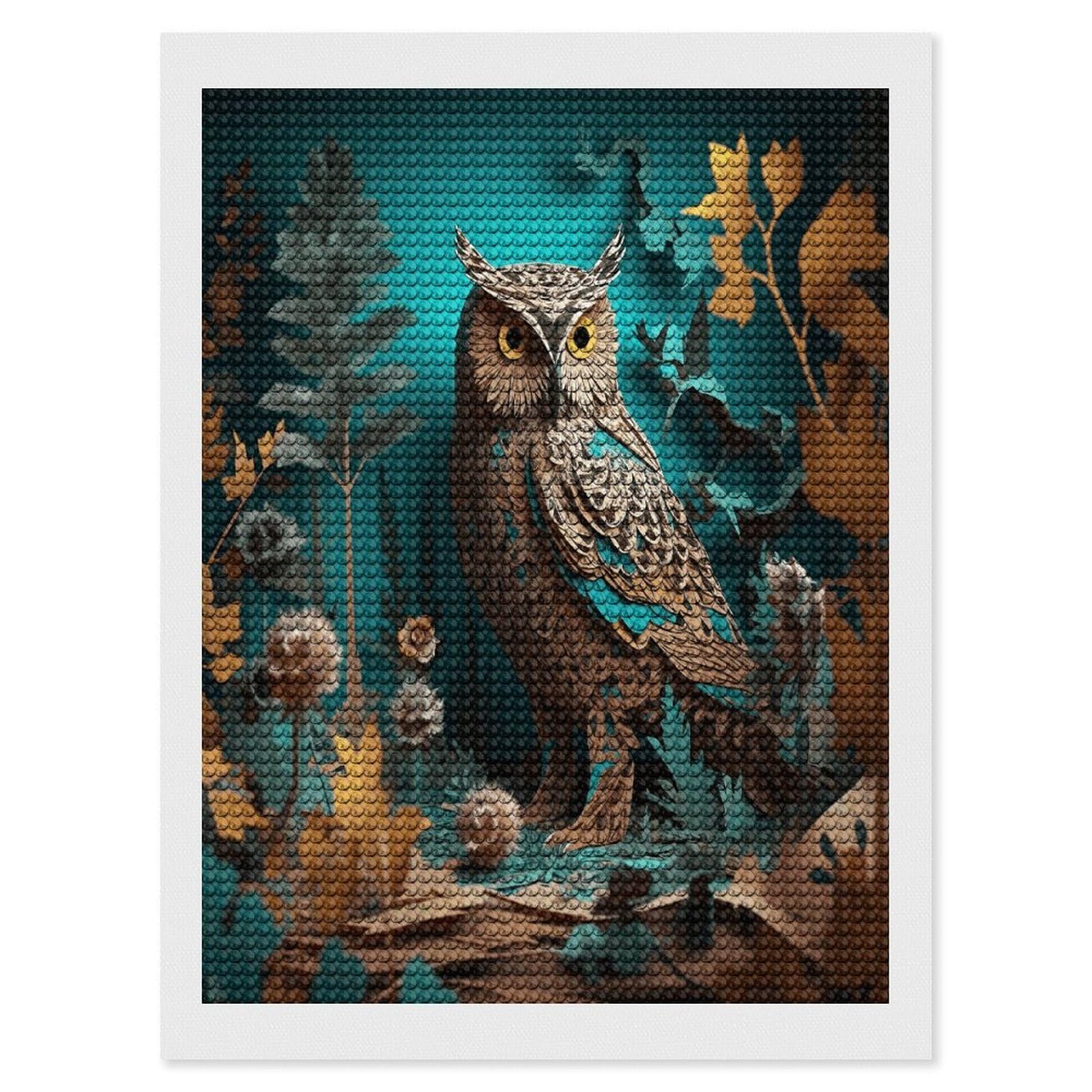 VstaDank Owl Diamond Painting Kits Exquisite DIY Full Round Drill Diamond Dots Painting for Adults Beginner Diamond Photo Paint with Diamond Picture Art Wall Decor 12"x16"